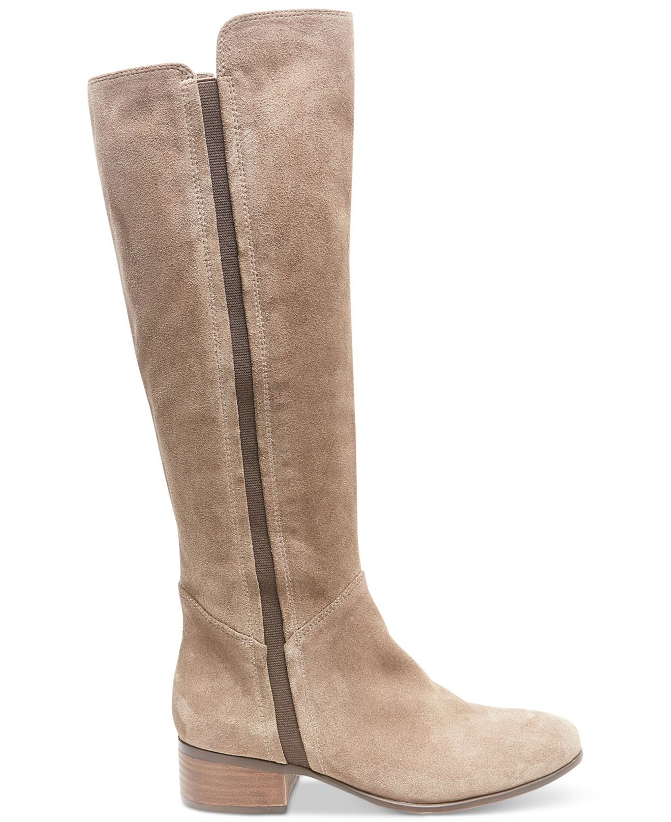 Steve Madden Pull On Suede Tall Boots In Brown Taupe Suede Lyst
