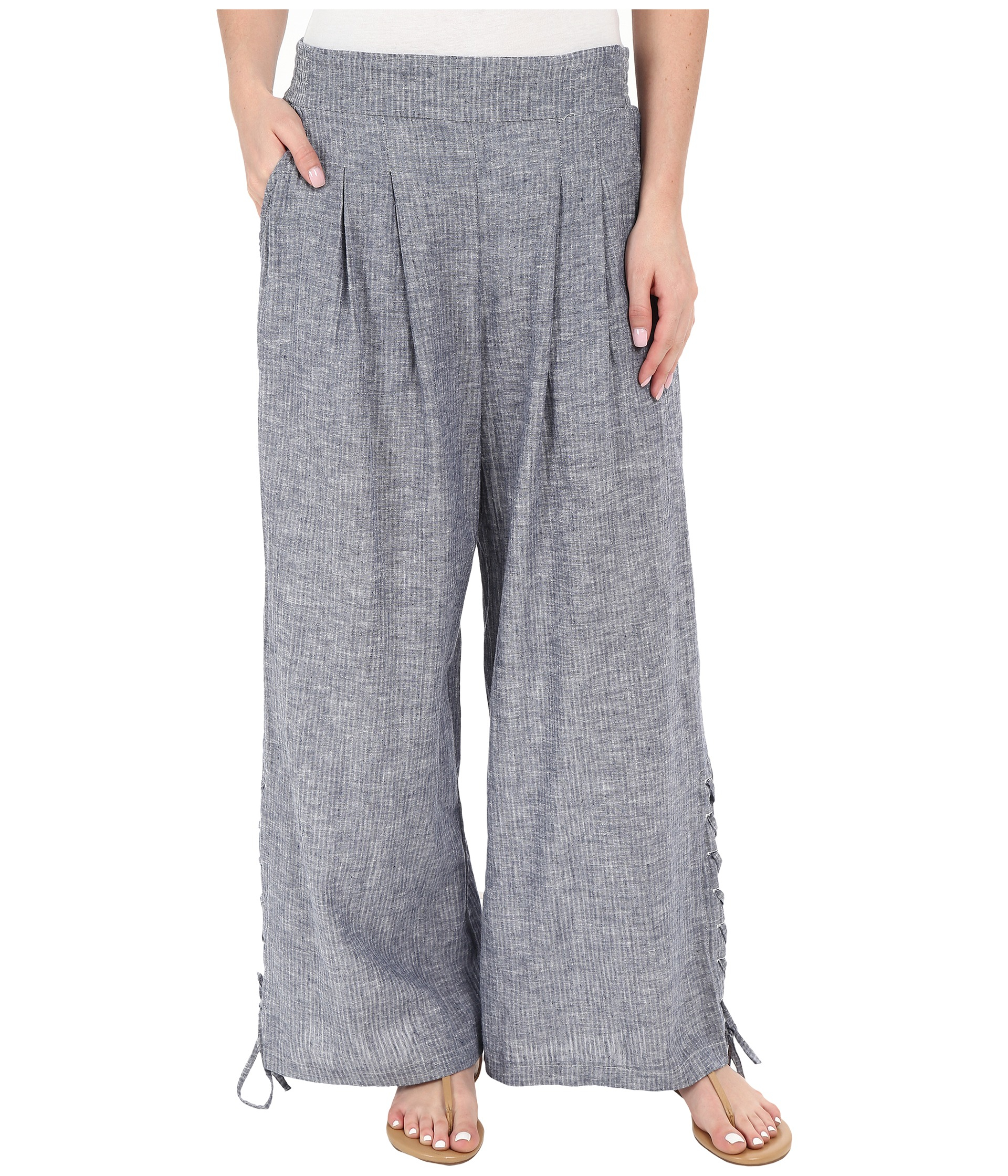 Miraclebody Lil Cropped Wide Leg Pull-on Pants in Blue | Lyst