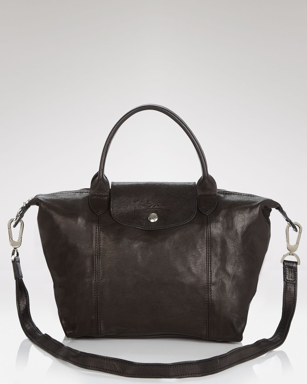 longchamp black bag with strap
