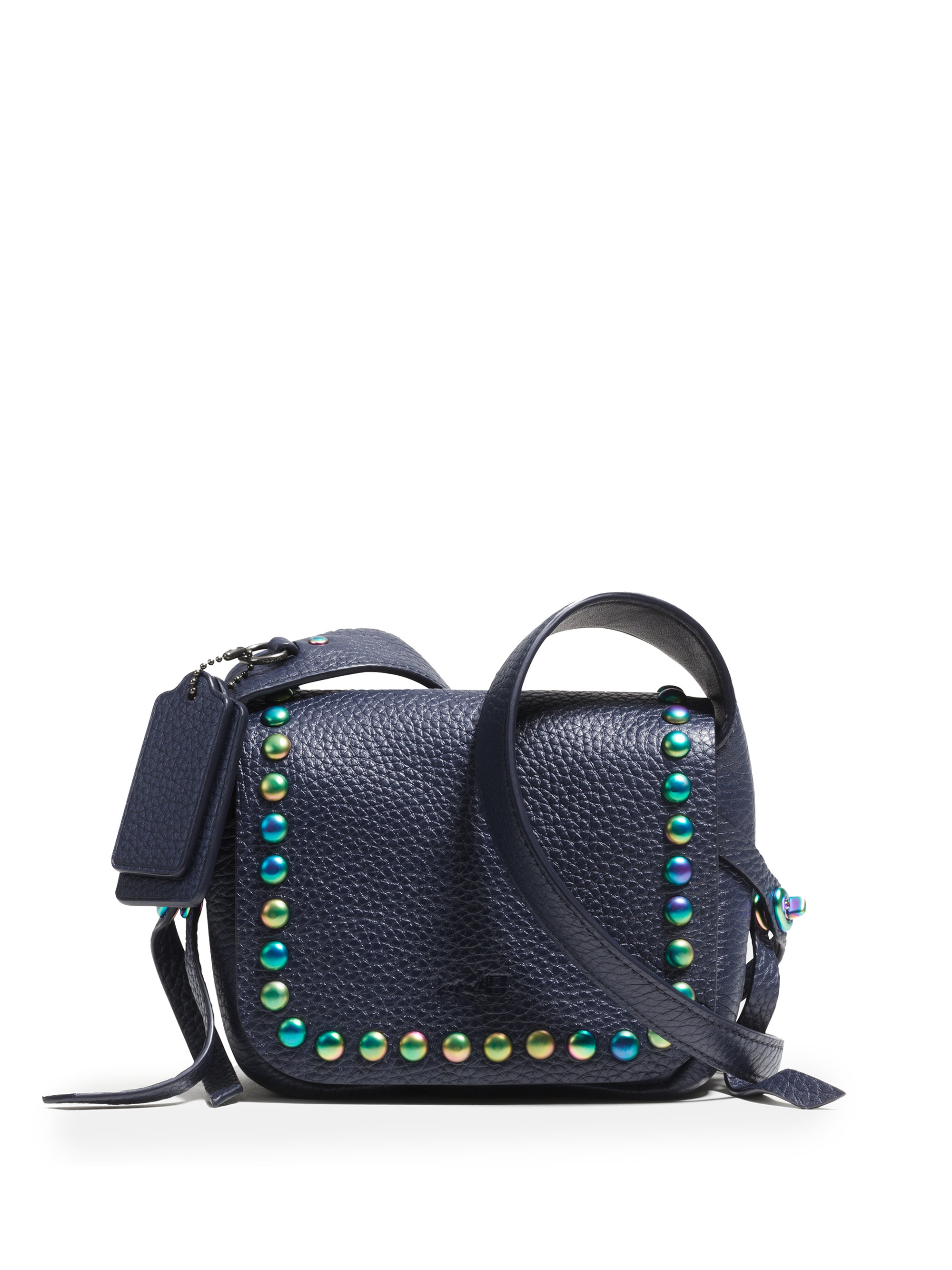 Lyst - Coach Dakotah 14 Studded Leather Crossbody Bag in Blue