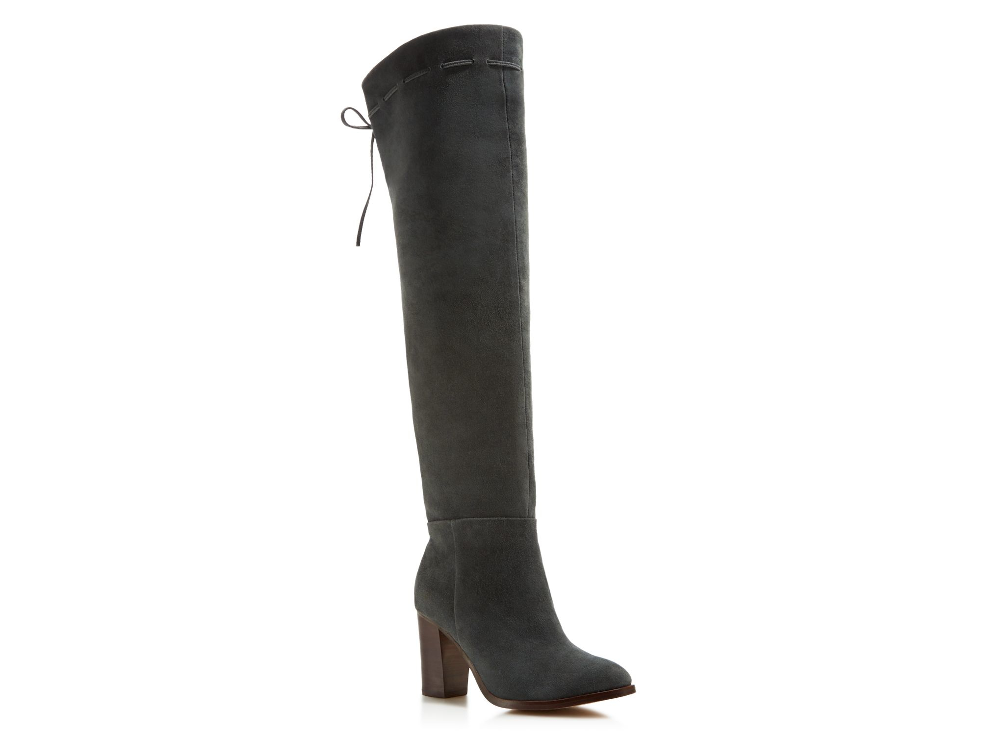 grey thigh high heel boots