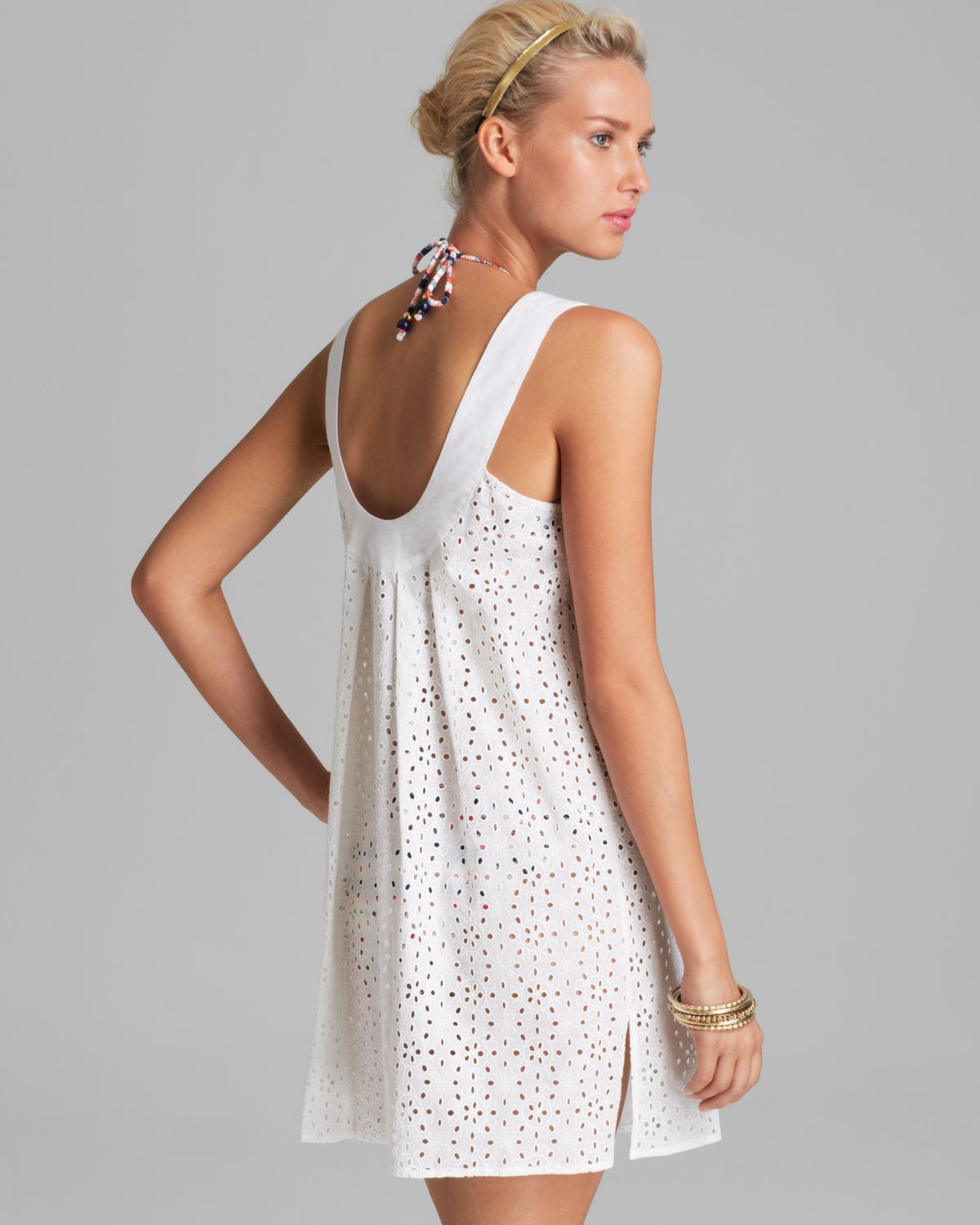 shoshanna white eyelet dress