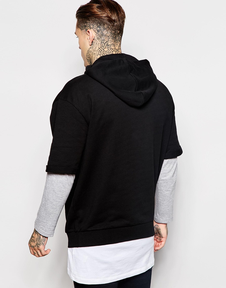 Asos Oversized Short Sleeve Hoodie With Brooklyn Print in Black for Men ...