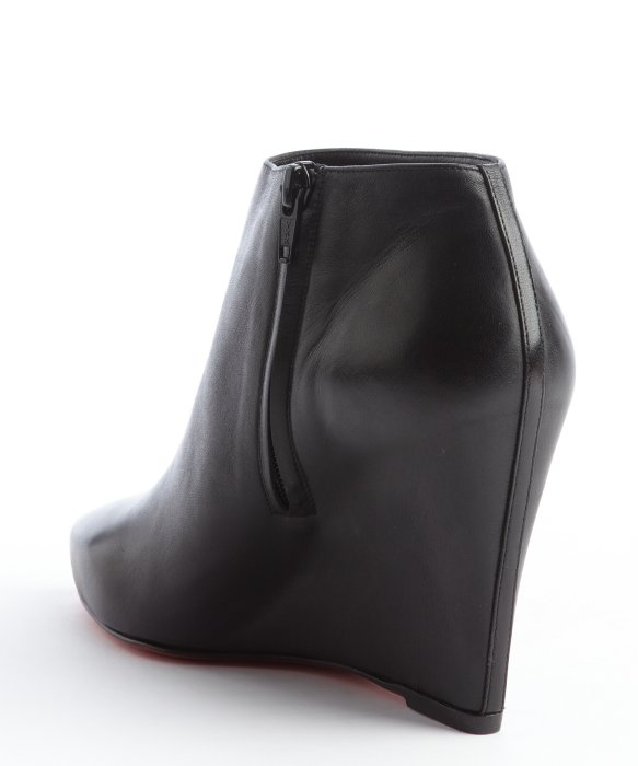 christian louboutin gray wedge ankle boots  