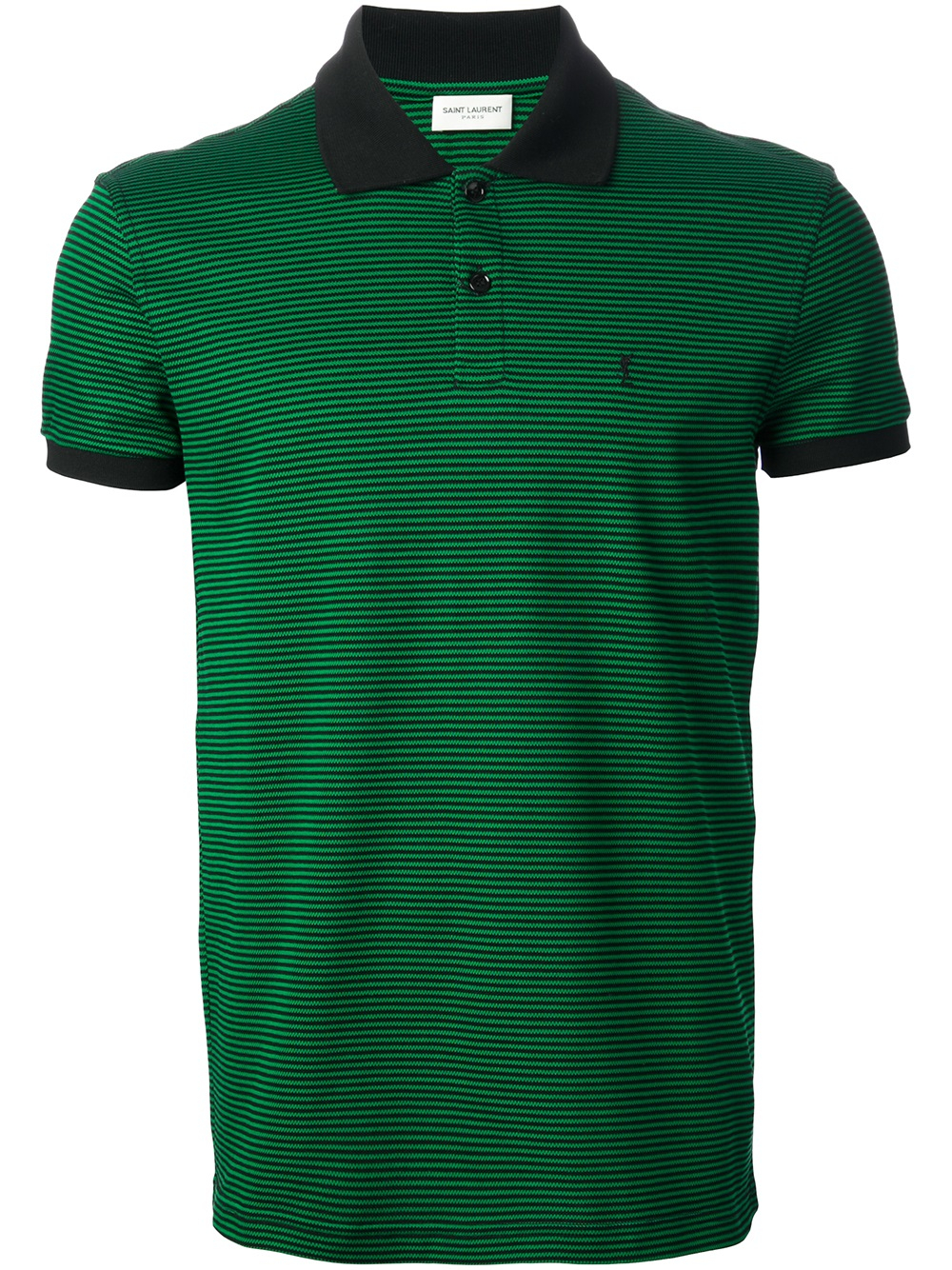 Lyst Saint Laurent Striped Polo Shirt in Green for Men