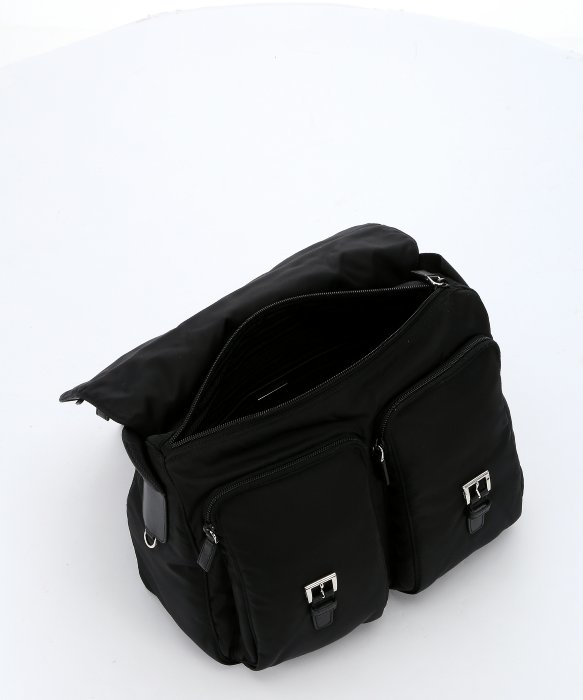 Prada Black Nylon Flap Front Large Messenger Bag in Black for Men ...  