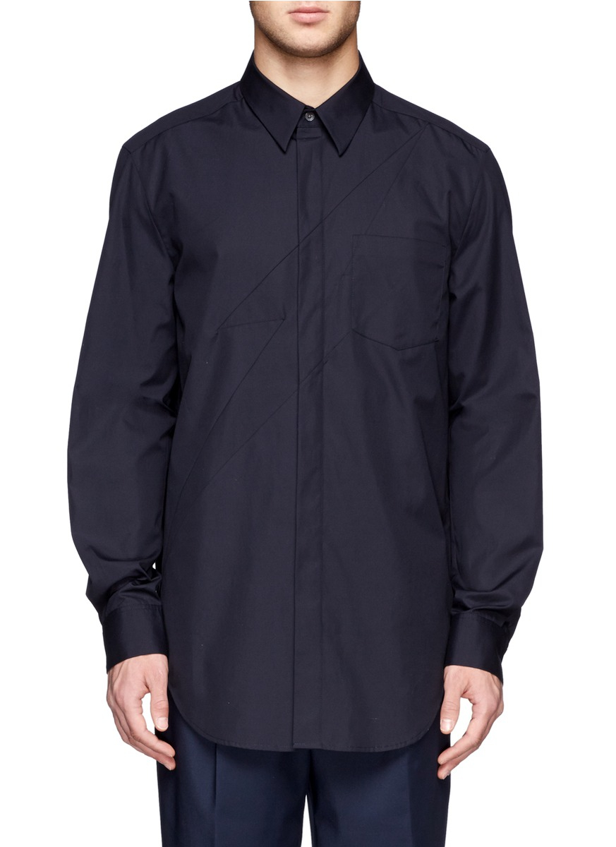 Lyst - 3.1 phillip lim Long-sleeve Lightning Bolt Shirt in Blue for Men
