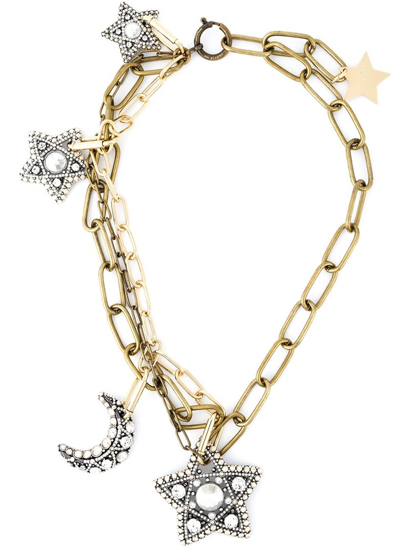 Lyst - Lanvin Star And Moon Pendant Necklace in Metallic
