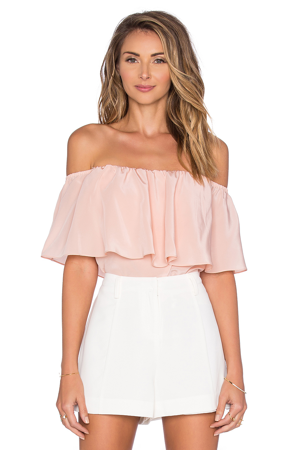 Amanda uprichard Kiara Off The Shoulder Top in Pink | Lyst