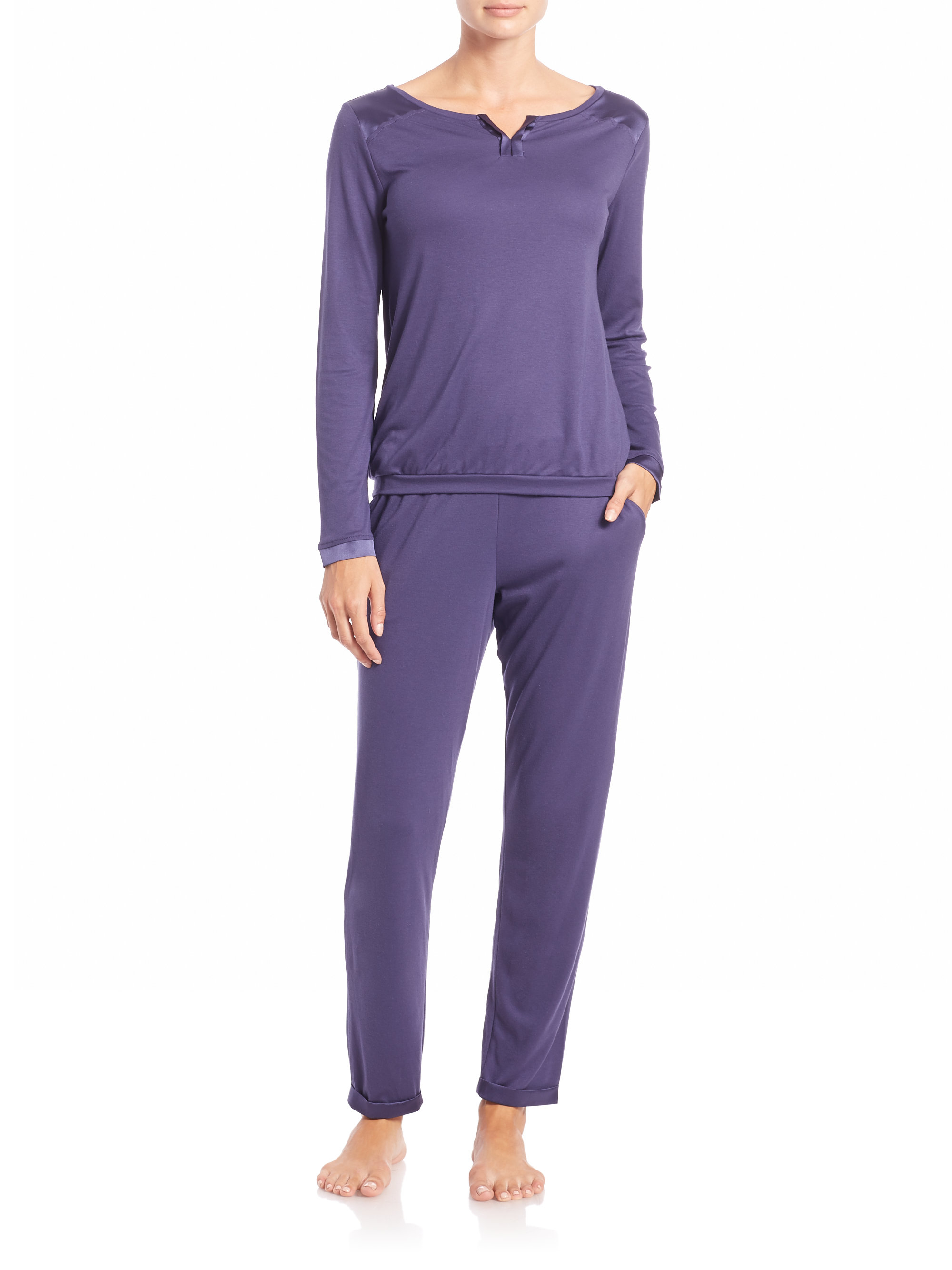 Lyst - Hanro Garance Pajamas in Purple