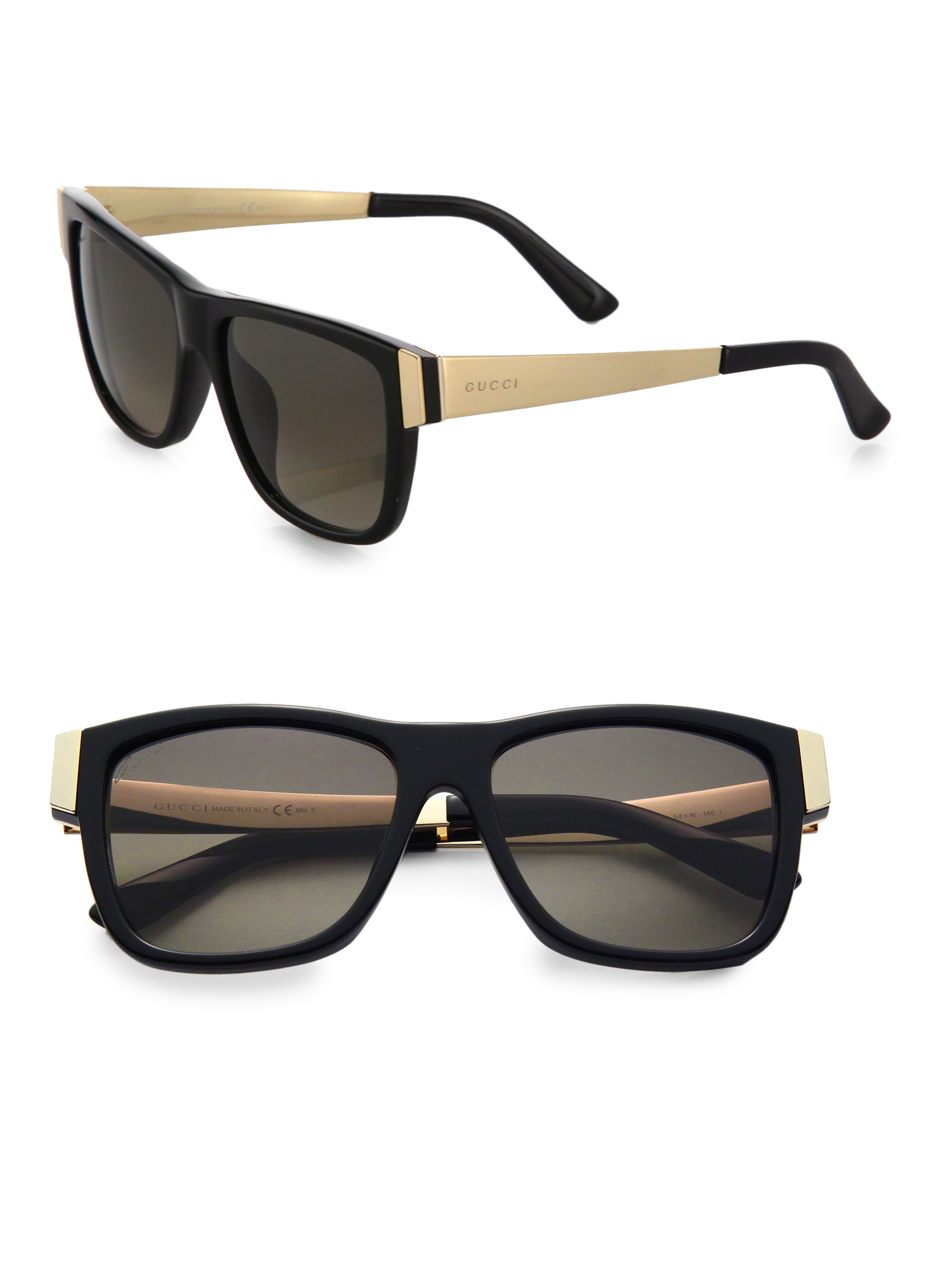 Lyst - Gucci Colorblocked 54mm Square Sunglasses in Black for Men