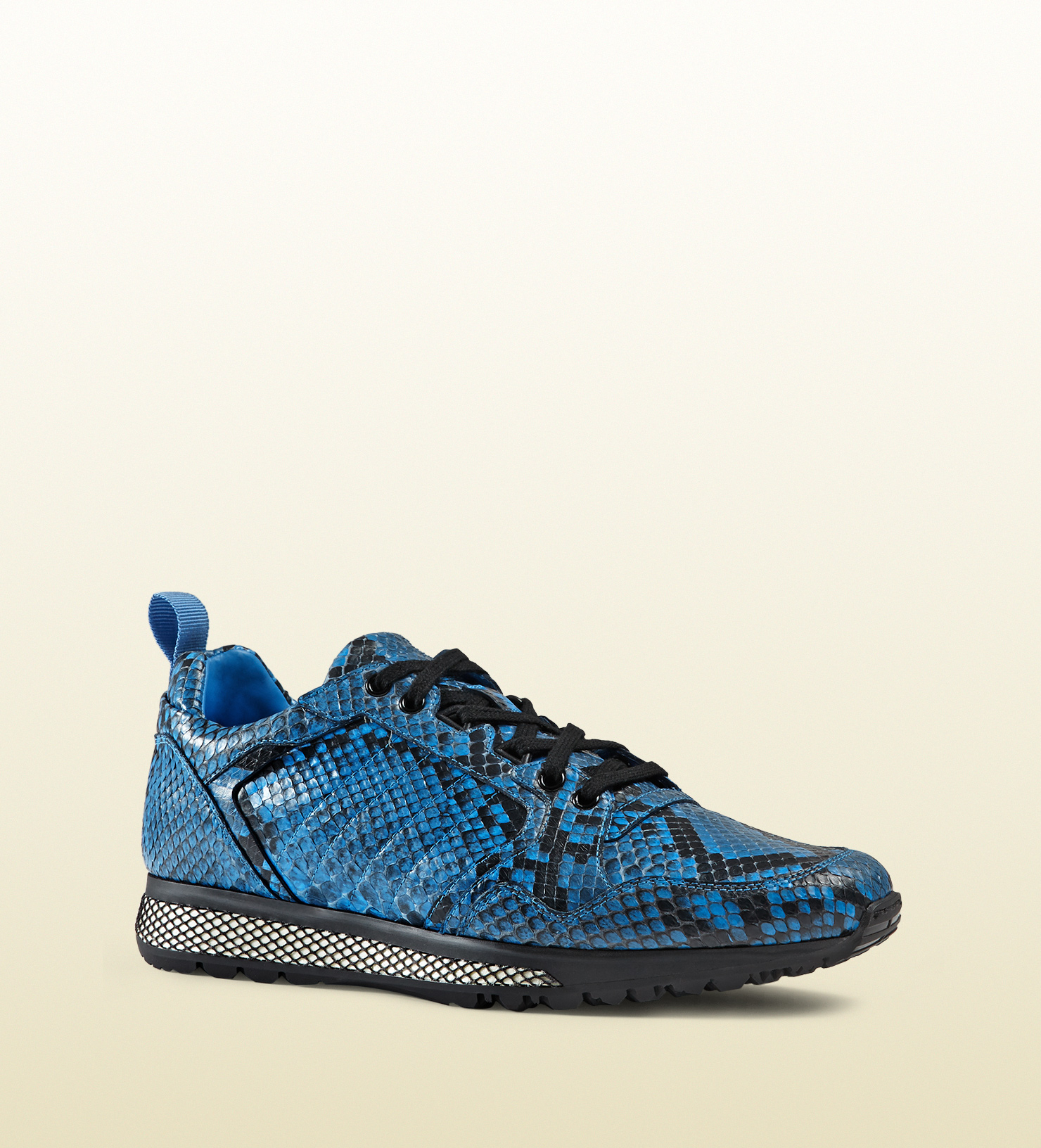 gucci python low top sneaker in blue for lyst gucci python low top sneaker in blue for lyst