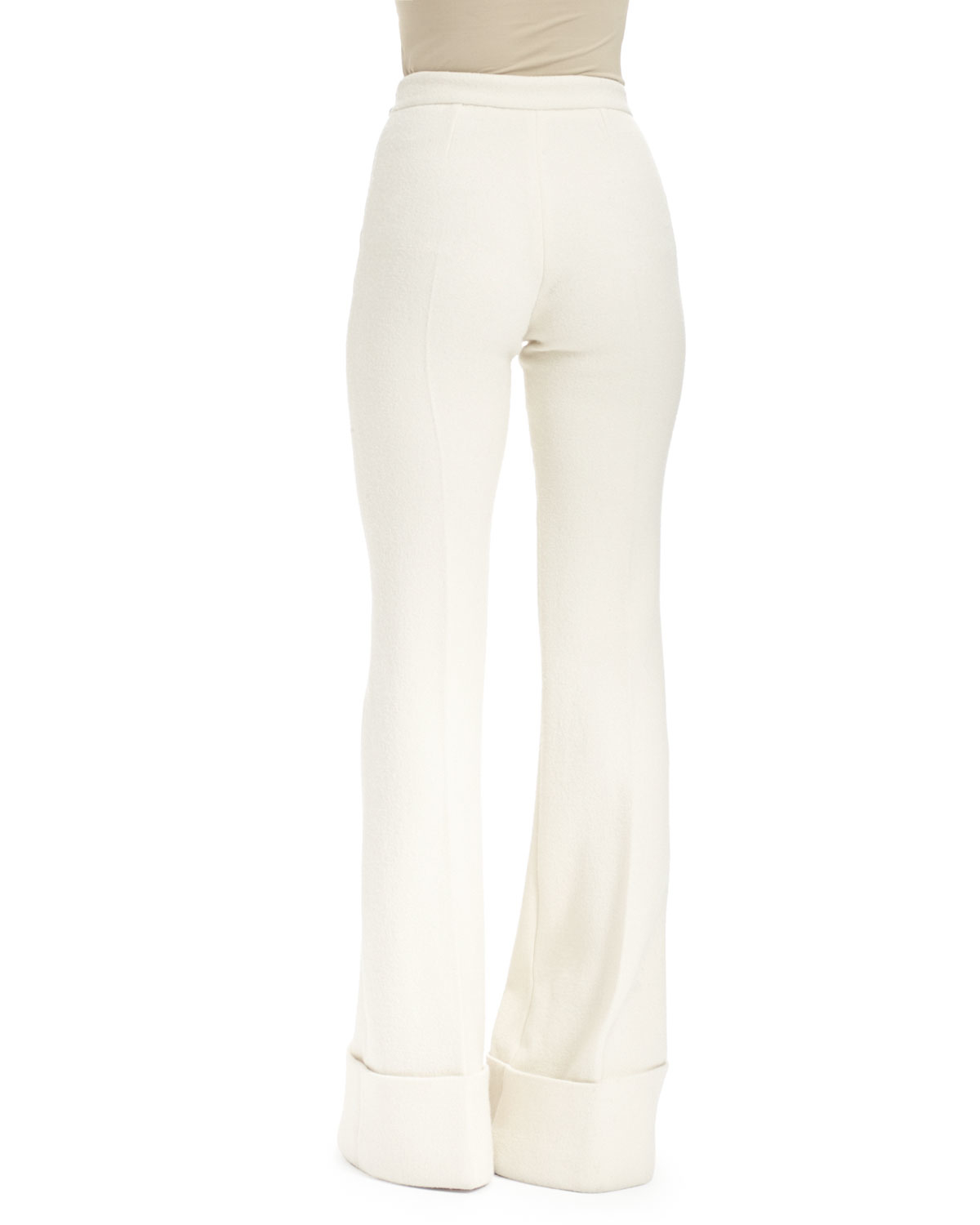 Stella Mccartney Ivory High Waisted Cuffed Wide Leg Pants White Product 0 049130089 Normal 