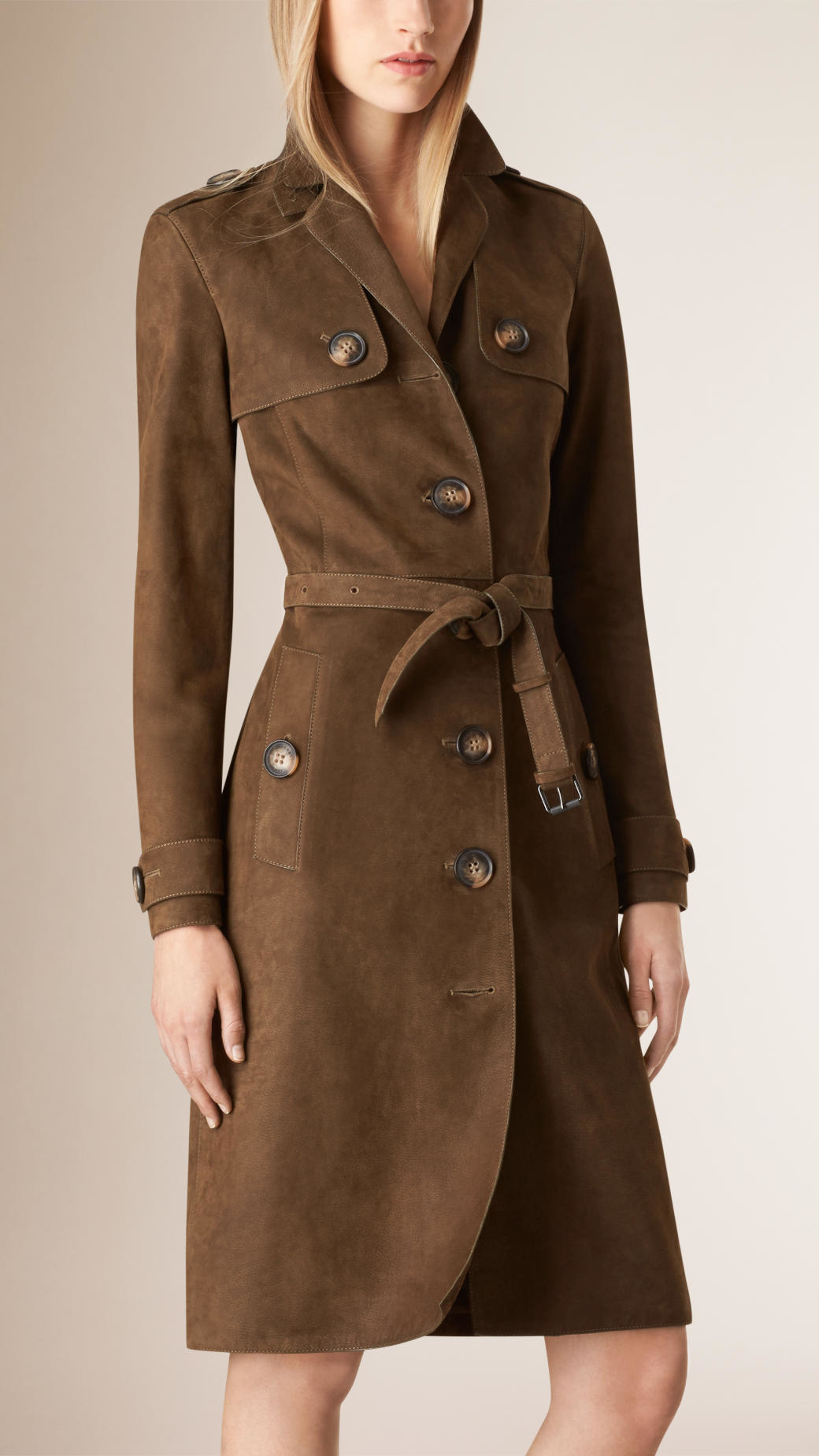 Burberry Suede Trench Coat In Brown Lyst Gallery - Burberry Suede Trench Coat In Brown Lyst