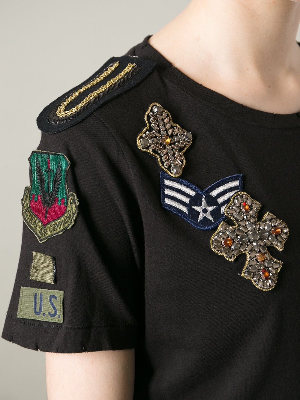 Lyst - Mr & Mrs Italy Military Patch Tshirt in Black