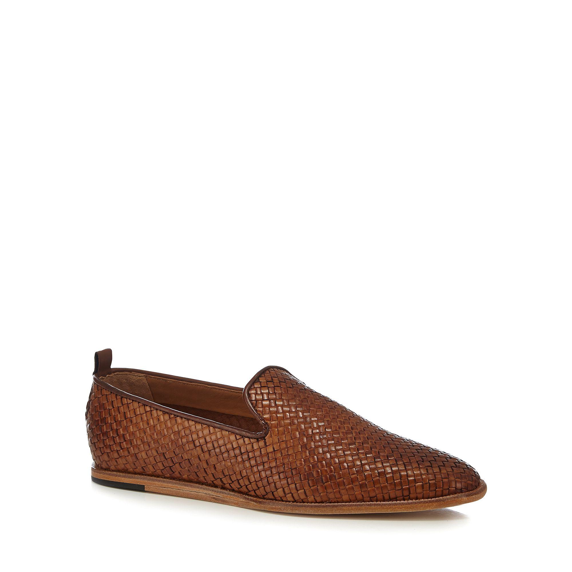 Tan voor H geweven By Hudson bruin Leren slipschoenen in 'ipanema' zFrEFxwq