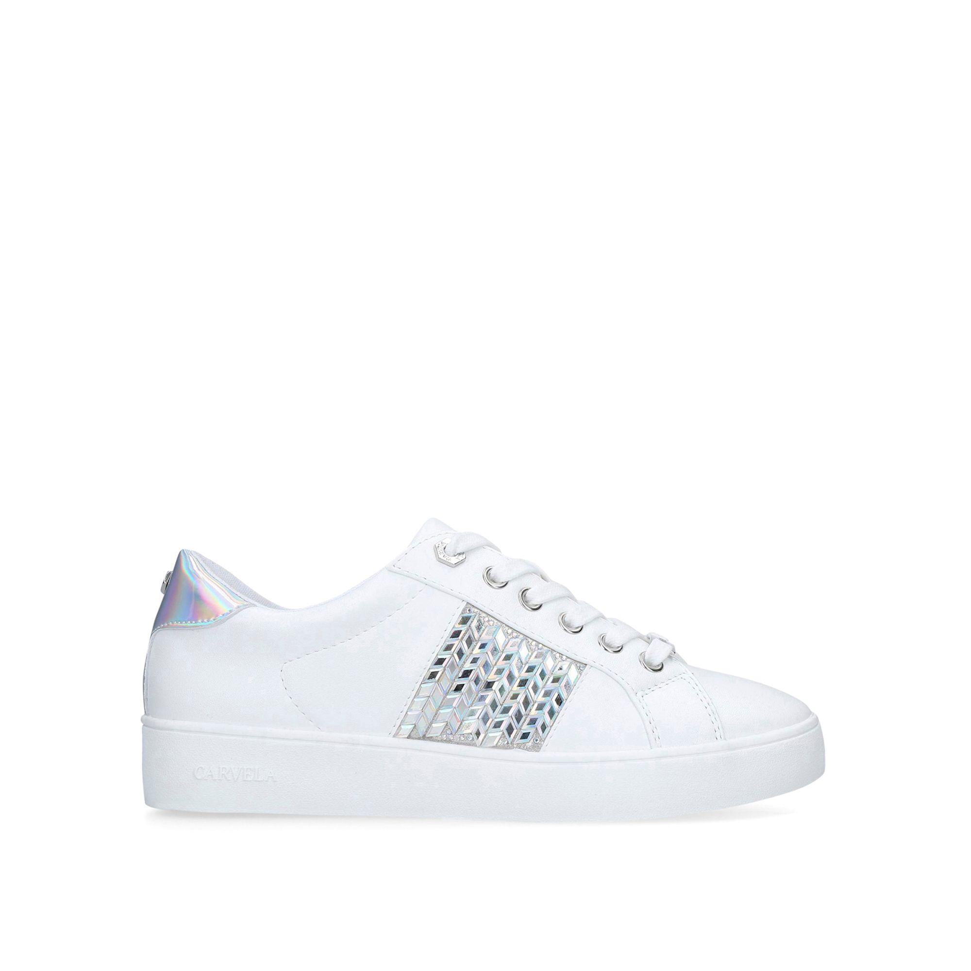 Carvela Kurt Geiger 'jazzier' Embellished Low Top Trainers in White ...