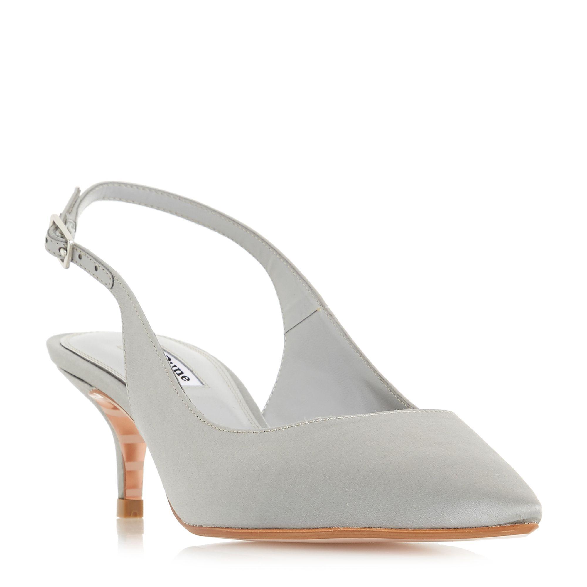  Dune  Synthetic Light Grey crystal Mid Kitten Heel  Court 