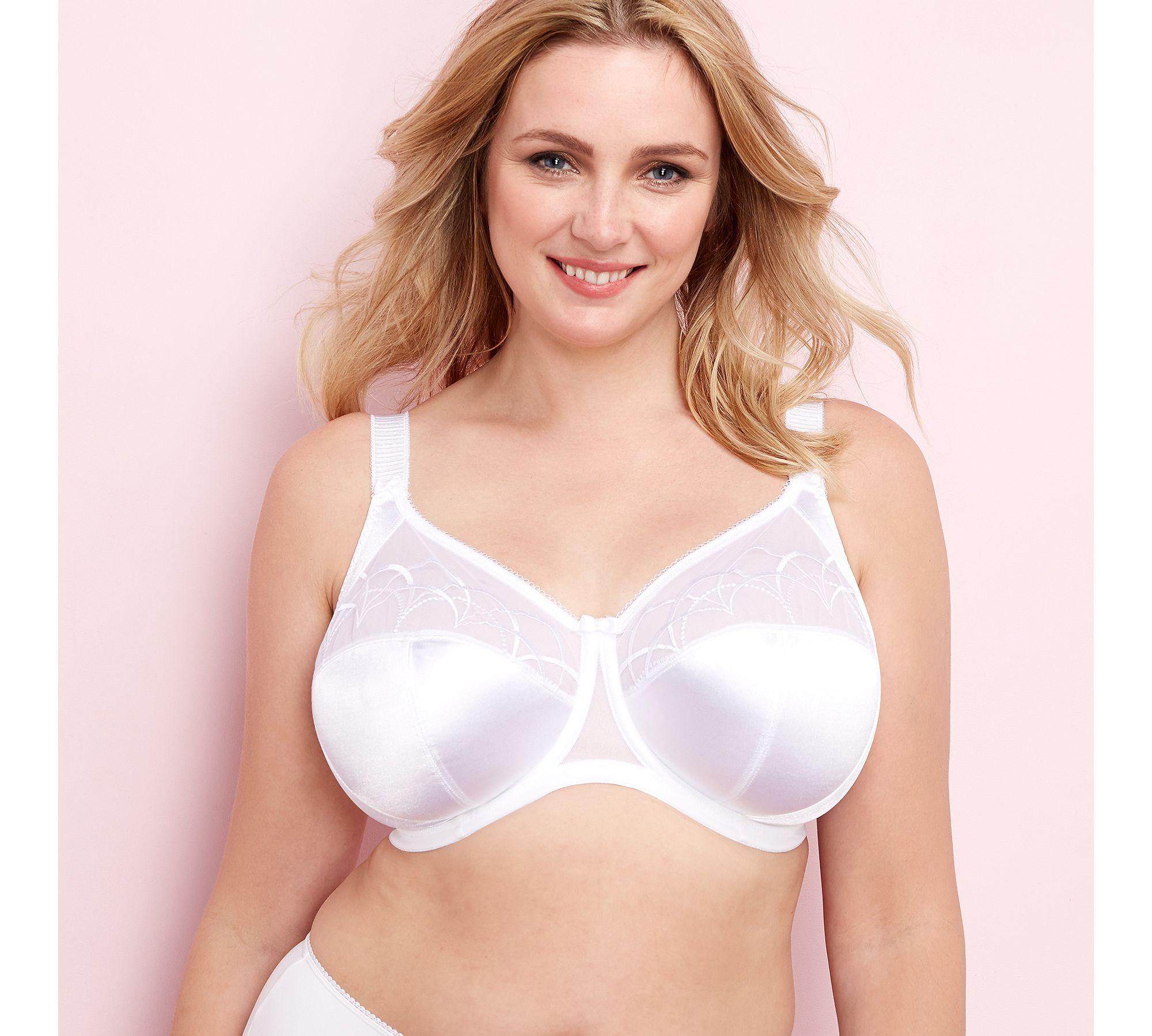 Elomi Satin Mesh 'cate' Underwired Nonpadded Full Cup Bra in White Lyst