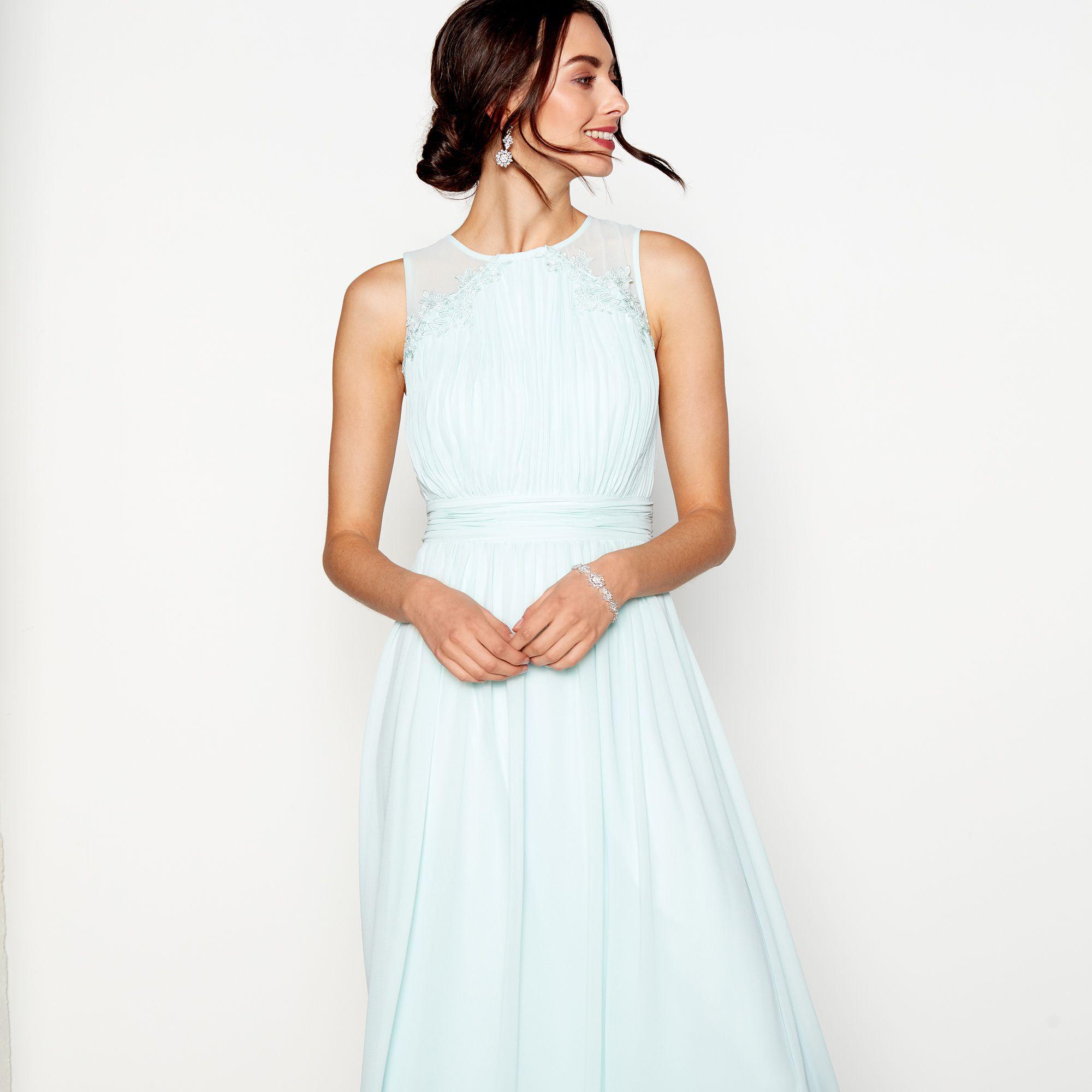 Début Pale Green Chiffon Full Length Bridesmaid Dress In Lyst Gallery