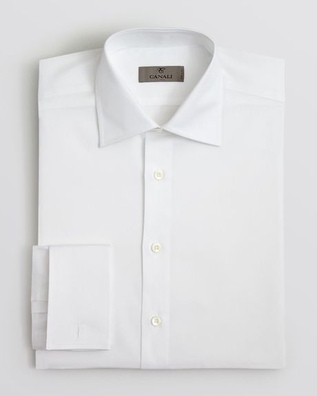 Canali Solid French Cuff Dress Shirt - Regular Fit in White for Men | Lyst