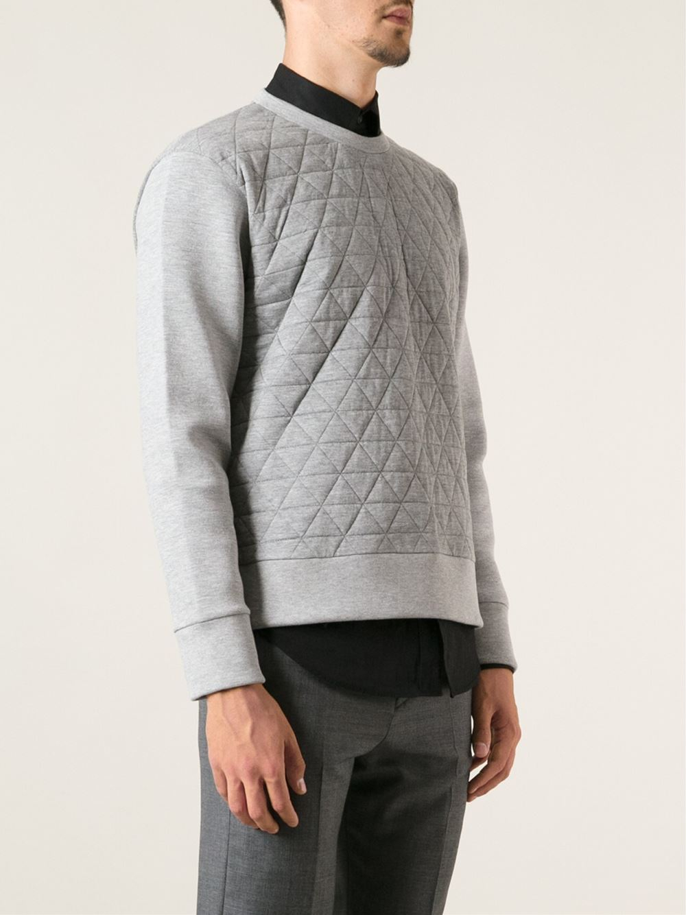 Lyst Neil Barrett Quilted Sweatshirt in Gray for Men