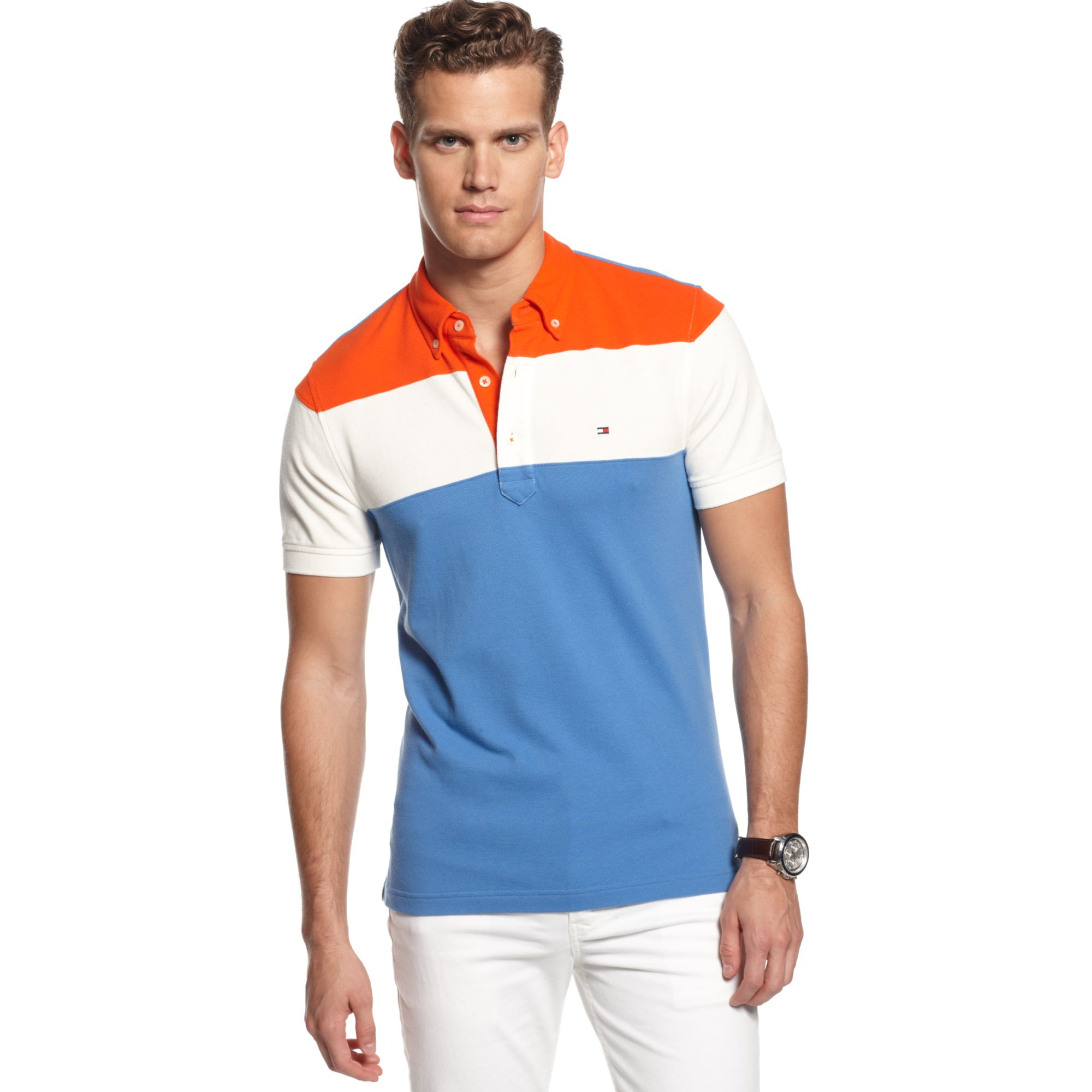  Tommy  hilfiger  Charleston Pieced Slimfit Polo in Blue for 