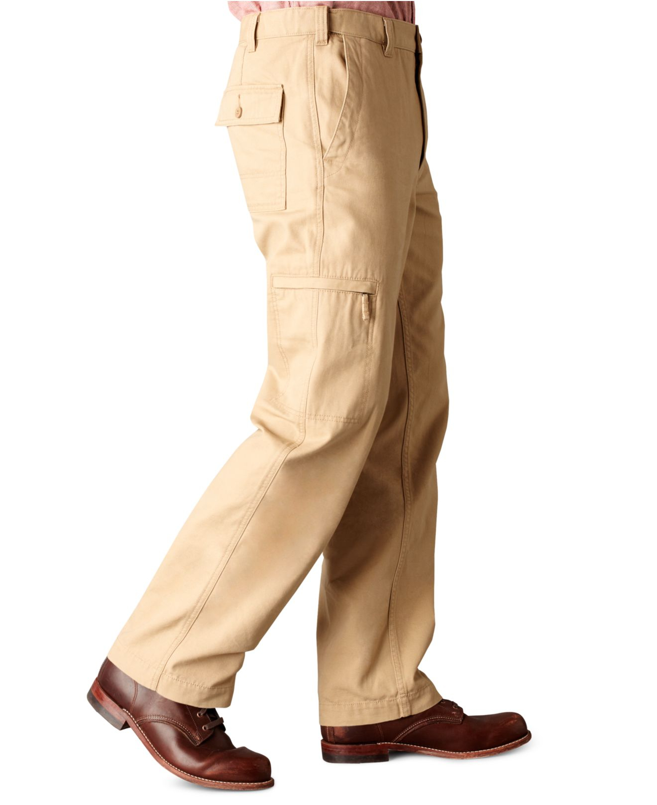 Dockers Comfort Cargo Classic Fit Flat Front Khaki Pants in Beige for ...
