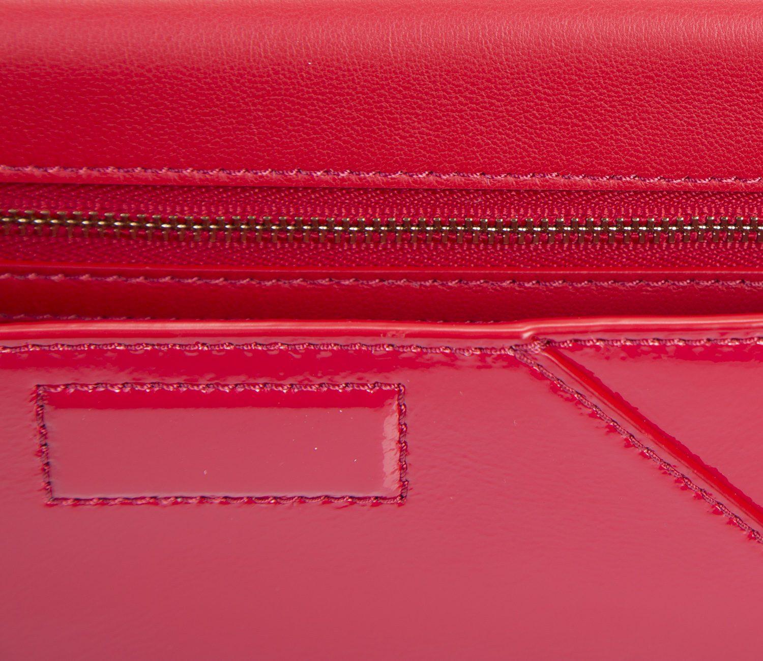 Tory burch Gigi Patent Leather Clutch Bag in Red | Lyst