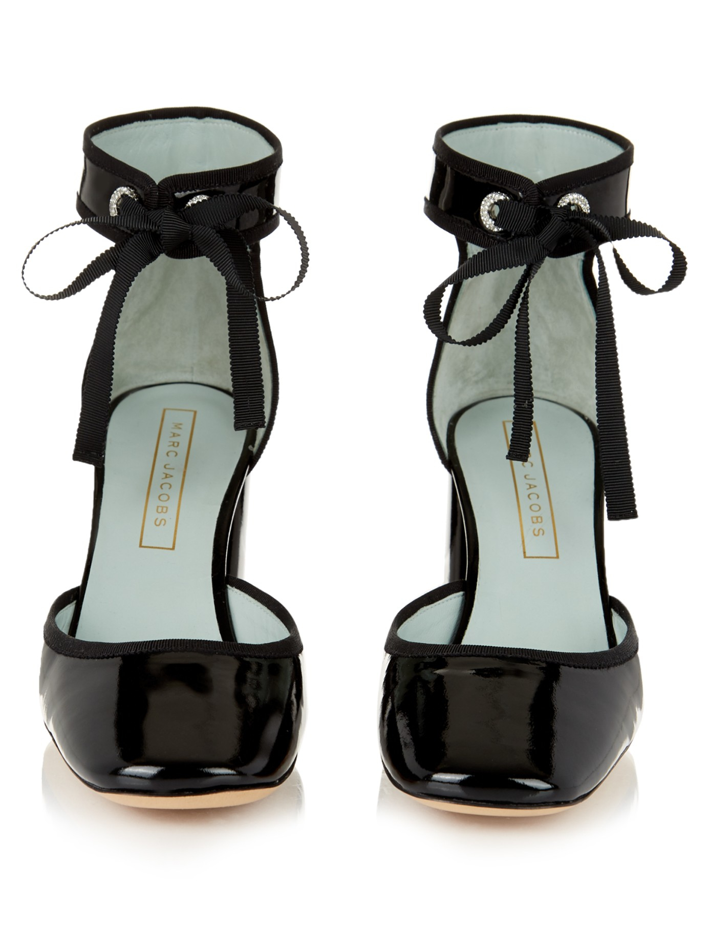 Lyst Marc Jacobs Elle Patentleather Blockheel Shoes in Black