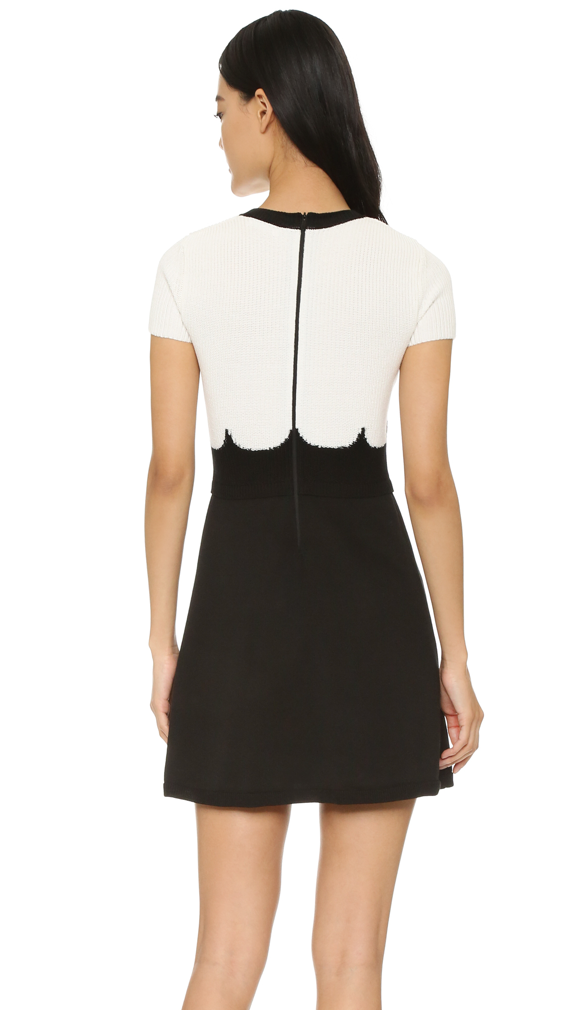 Lyst Red Valentino Short Sleeve Sweater Dress in Black