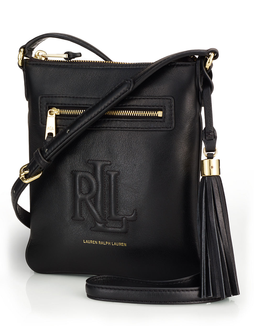 Lauren by ralph lauren Leather Crossbody Bag in Black Lyst