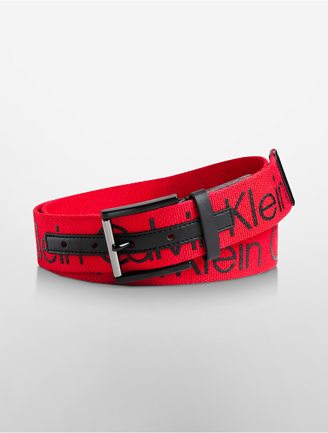 Calvin klein White Label Harness Raised Logo Web Belt in Red for Men (CARMINE RED) | Lyst