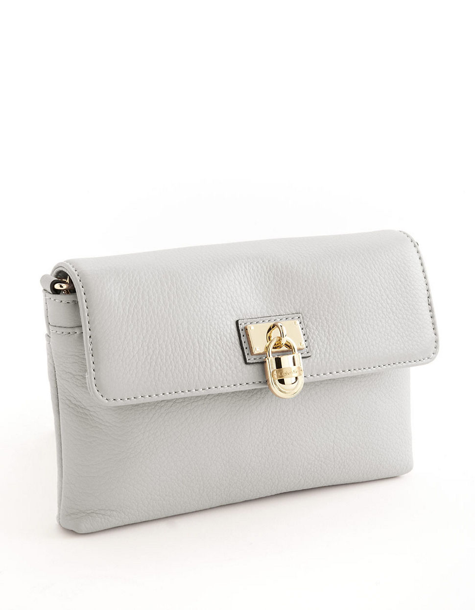 calvin klein white leather purse