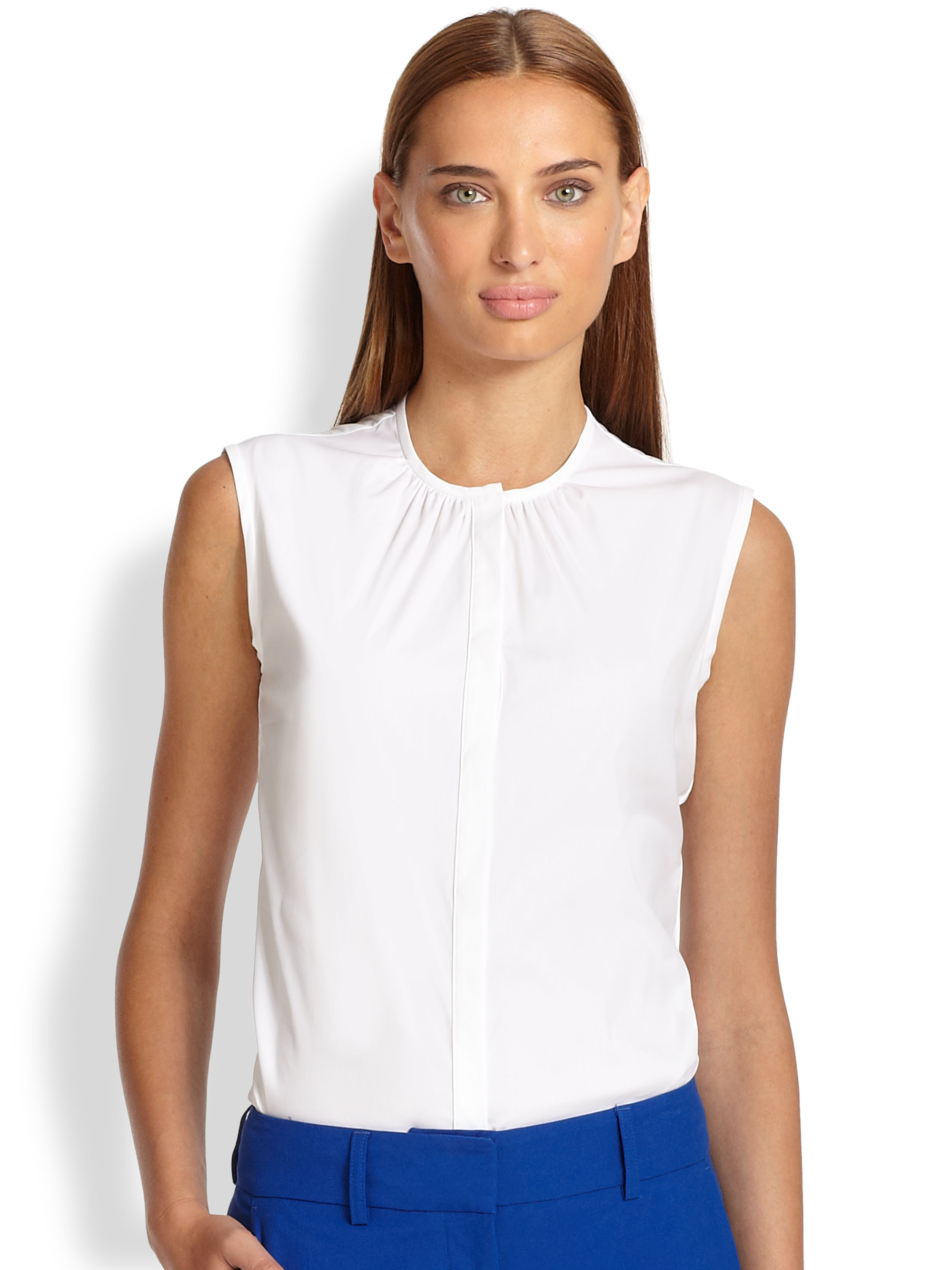 white sleeveless top womens