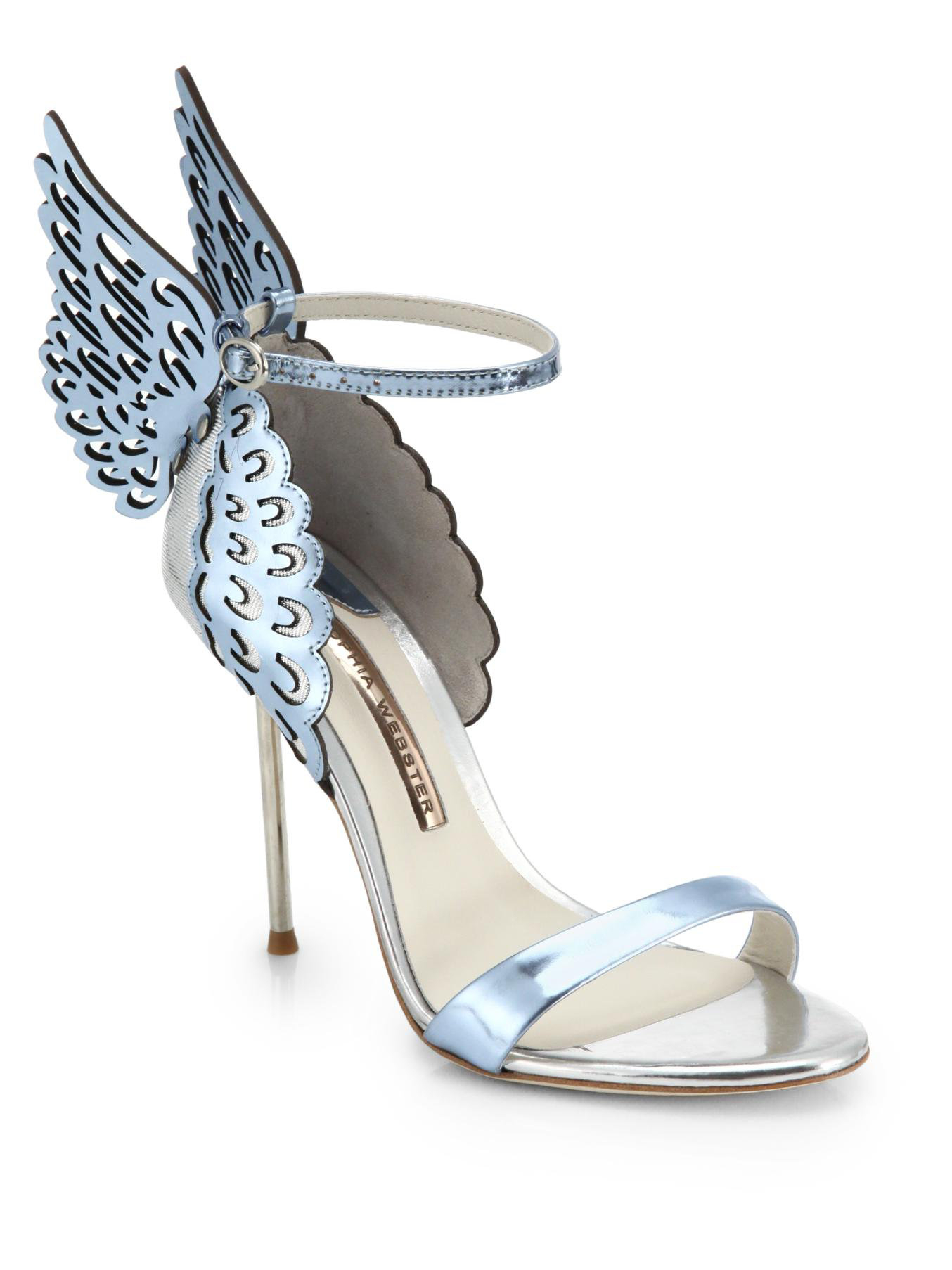 Sophia webster Evangeline Winged Leather Sandals in Blue | Lyst