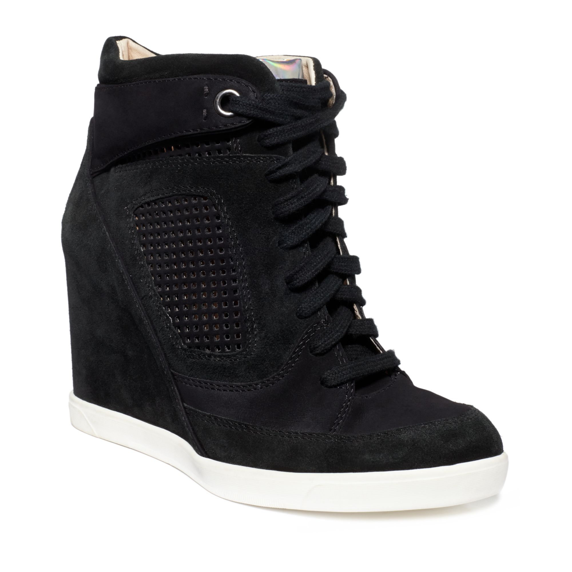 French Connection Marla Wedge Sneakers in Black | Lyst