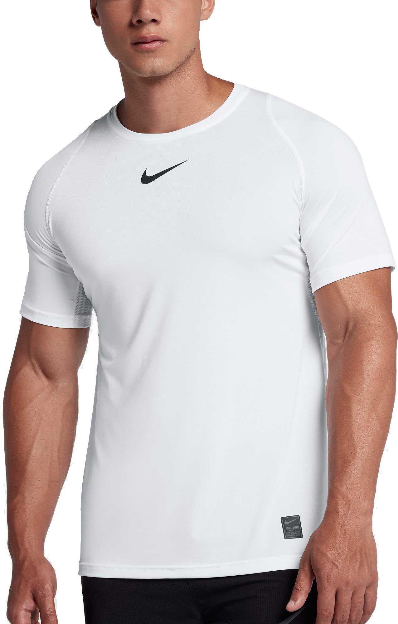 Nike Synthetic Pro Fitted T-shirt in White/Black/Black (White) for Men ...
