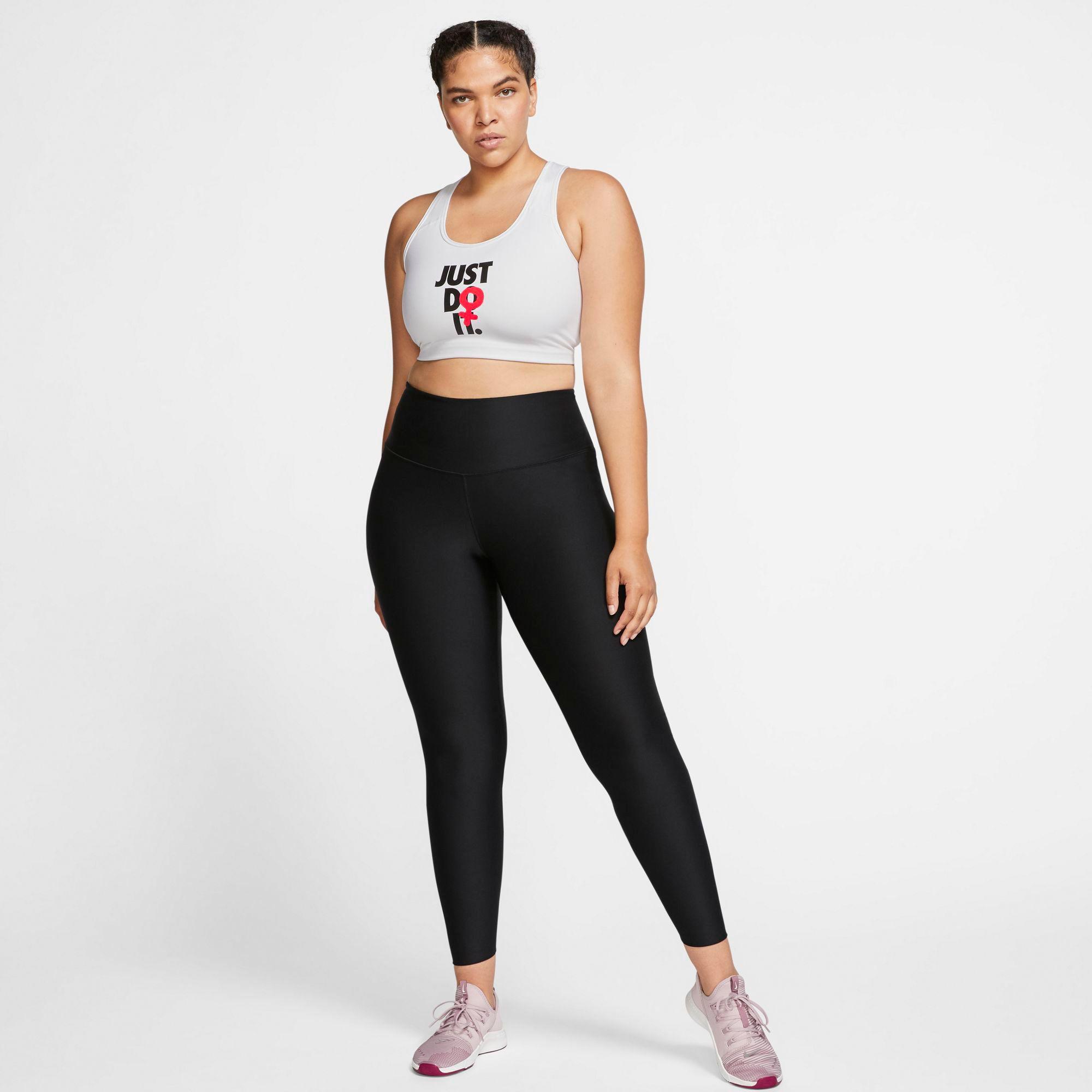 Nike Plus Size Rebel Swoosh Medium Support Sports Bra in White - Lyst