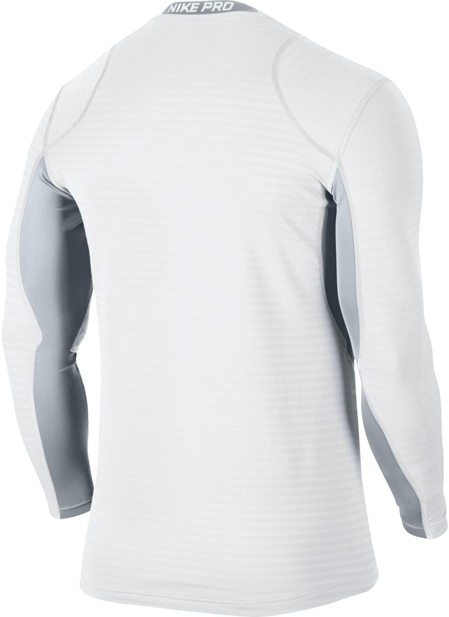 Lyst - Nike Pro Warm Long Sleeve Compression Shirt in White for Men