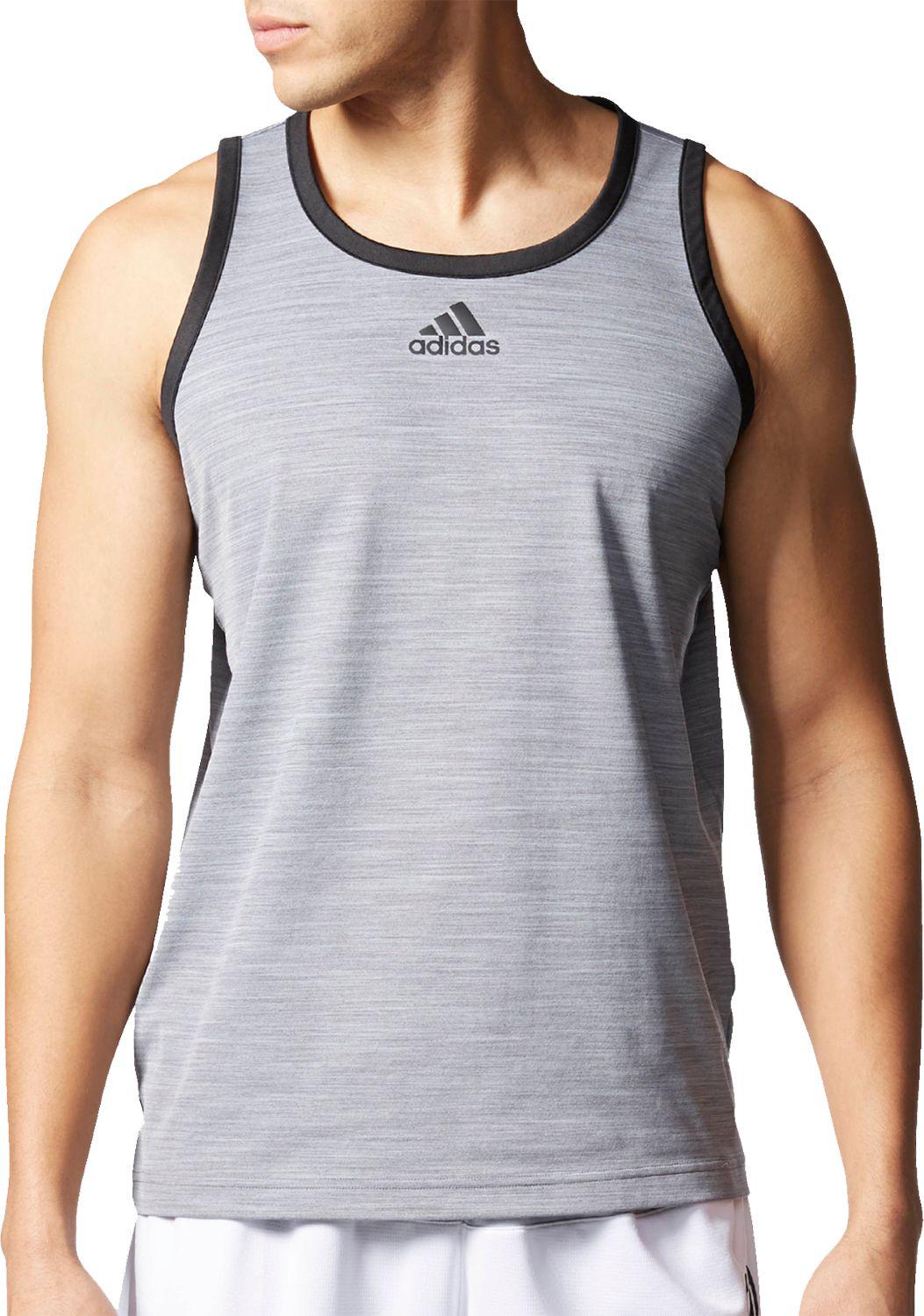 Lyst - Adidas Heathered Basketball Sleeveless Shirt in Gray for Men