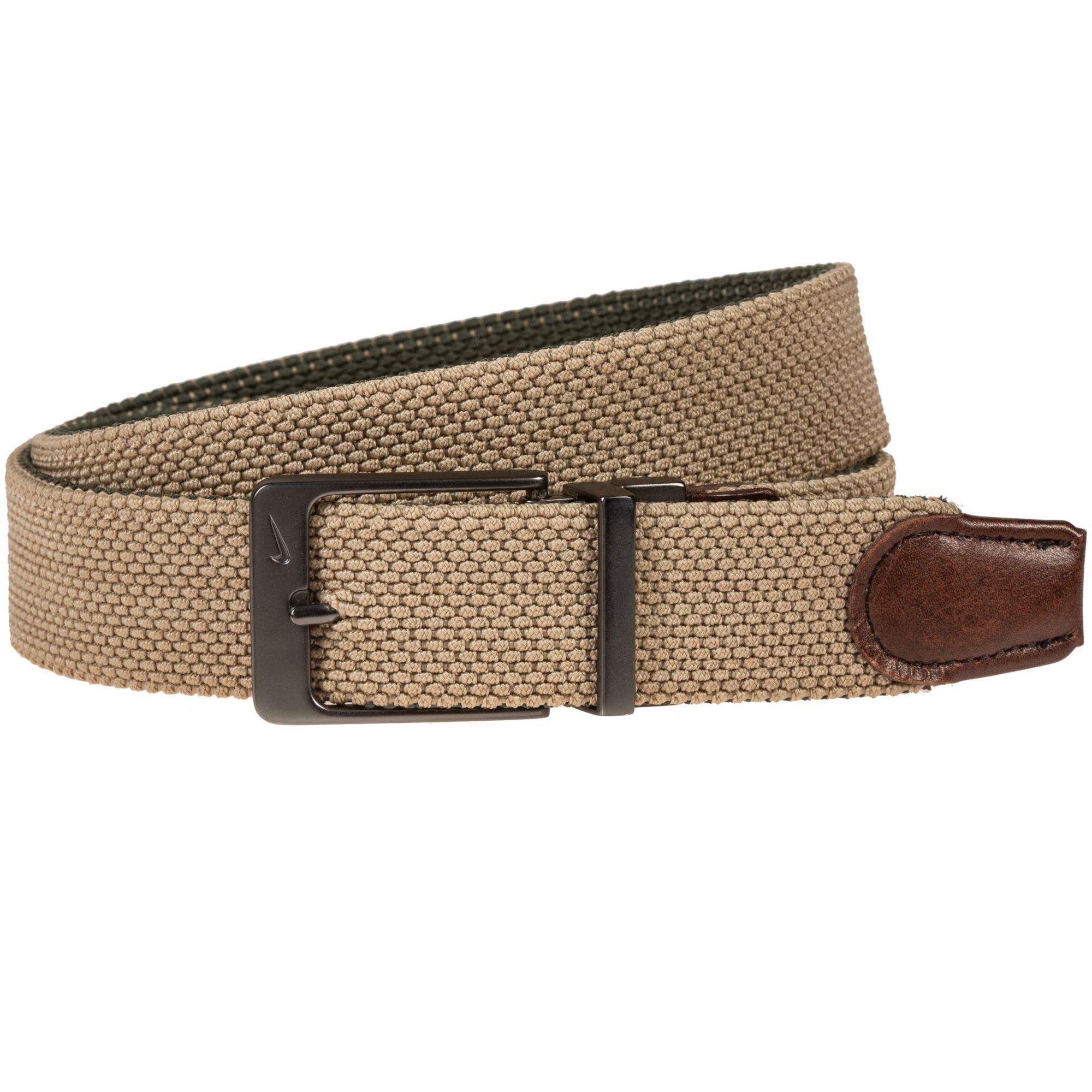 Nike Reversible Woven Stretch Golf Belt in Khaki/Khaki (Natural) for