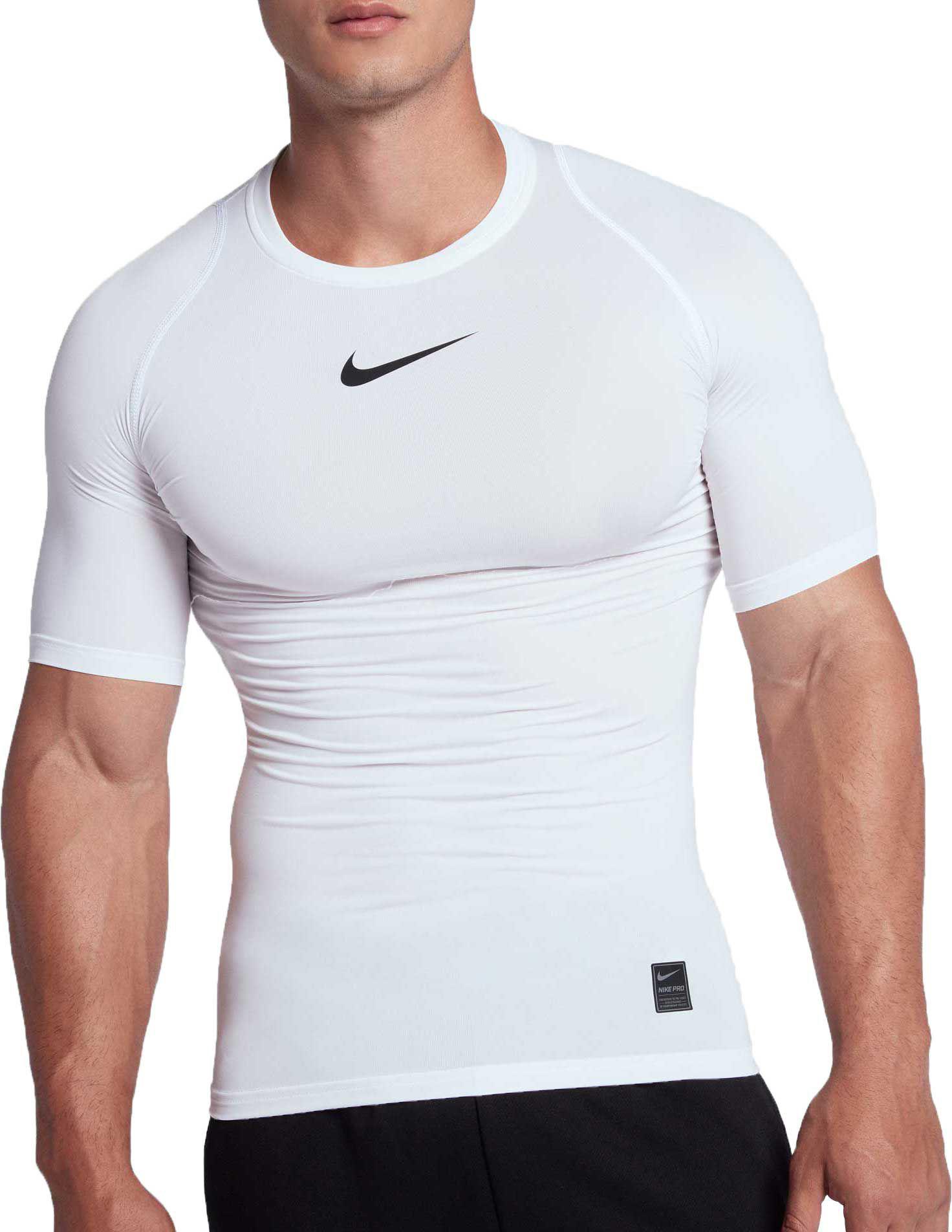 Nike Pro Short Sleeve Compression Top In White For Men Lyst 7214