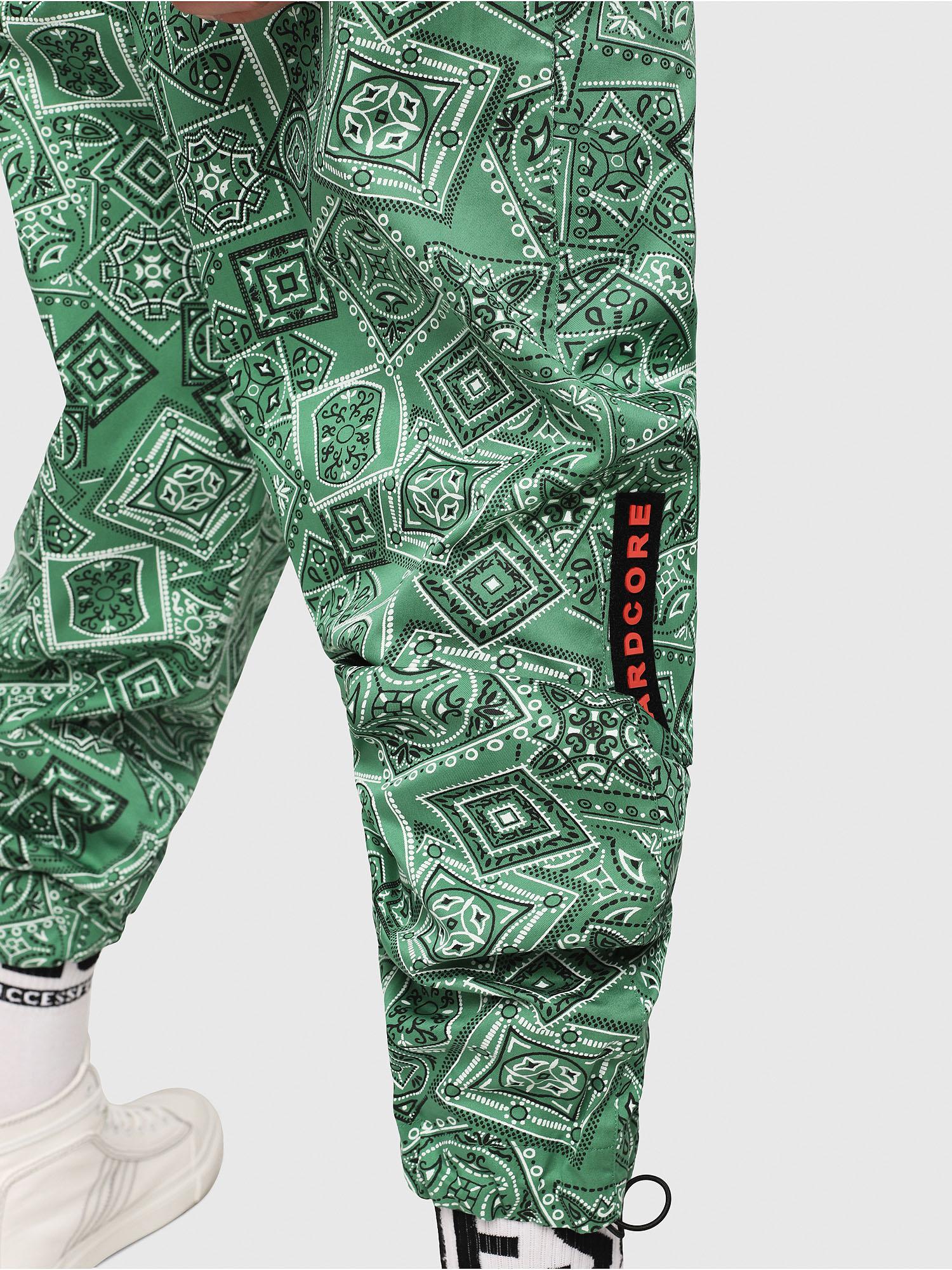DIESEL Cotton Bandana Print Trousers in Green for Men - Lyst