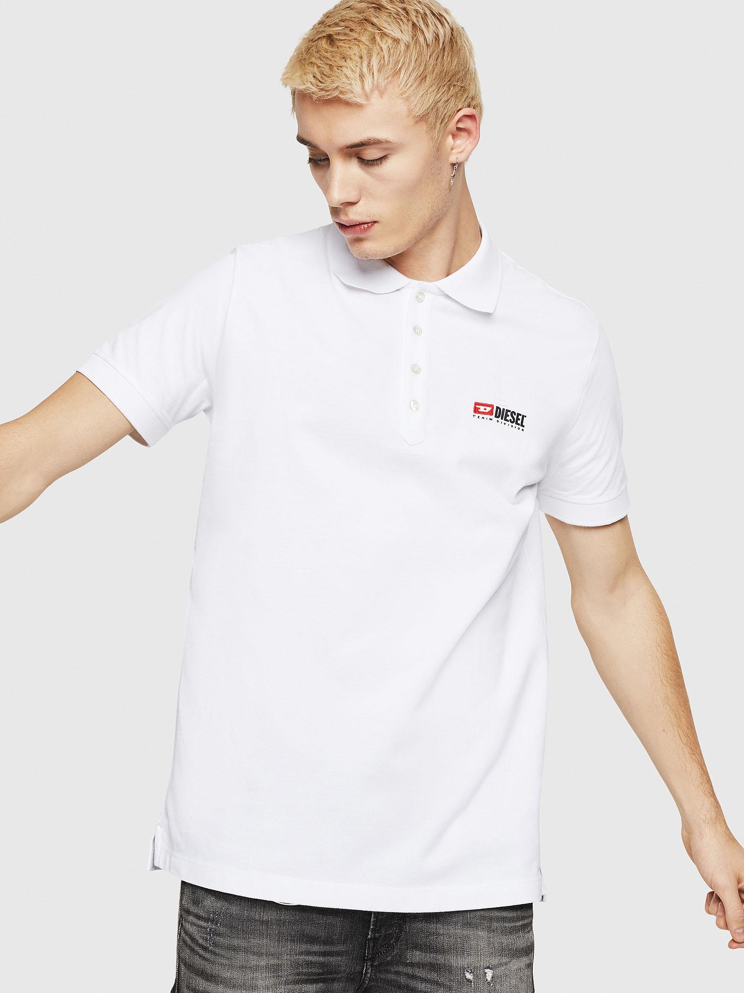 DIESEL Cotton Logo Patch Polo Shirt in White for Men - Save 22% - Lyst