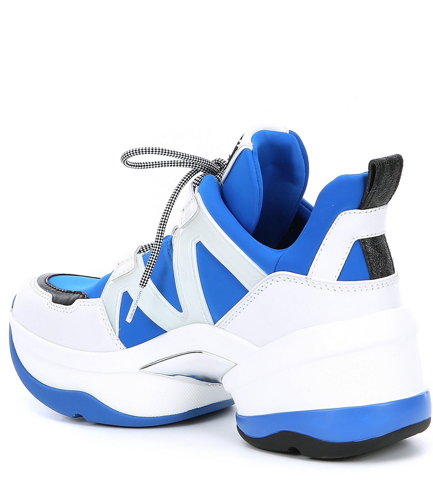 michael kors olympia logo and leather trainer