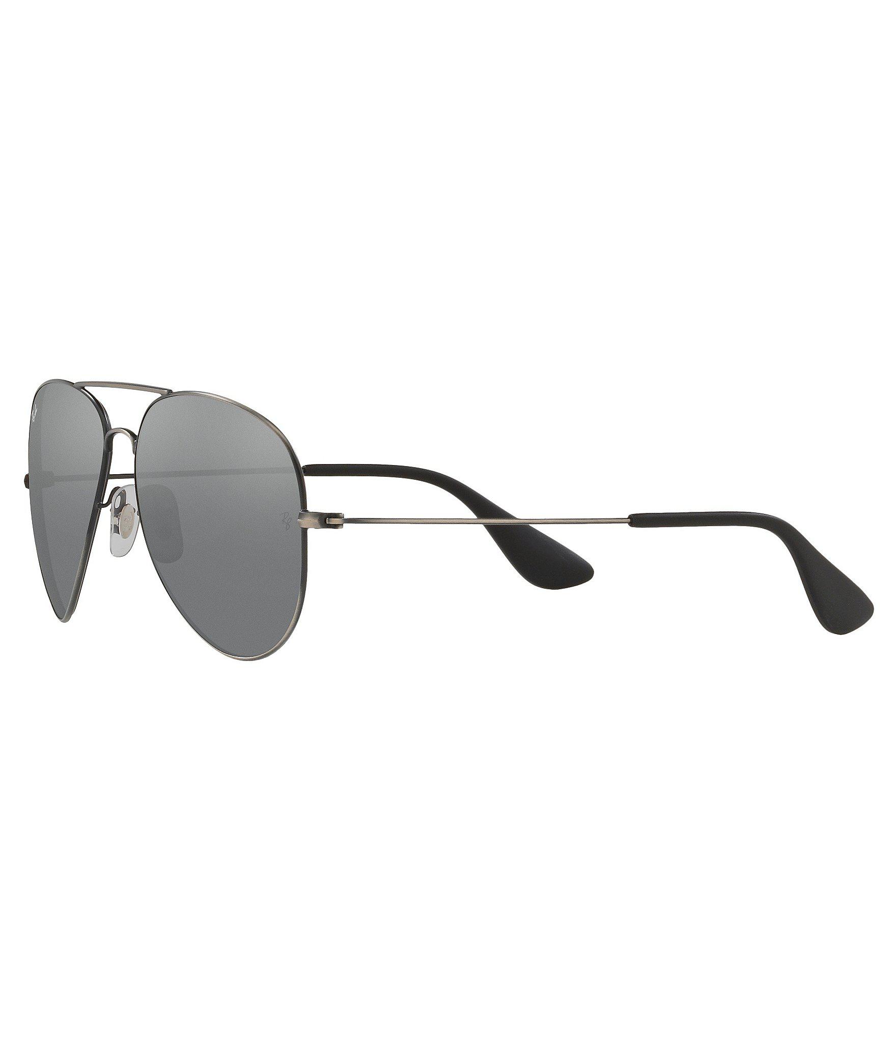 Ray Ban Mirrored Aviator Sunglasses In Gray For Men Lyst