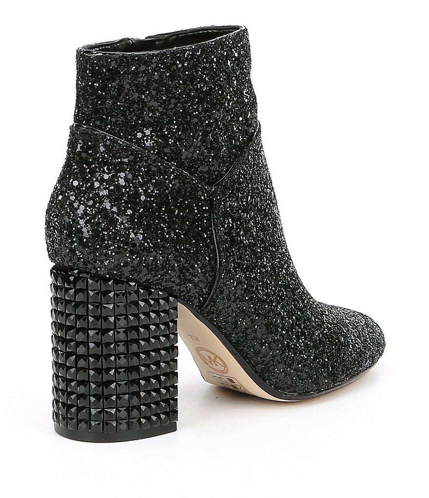 Lyst - MICHAEL Michael Kors Arabella Glitter Ankle Boots in Black