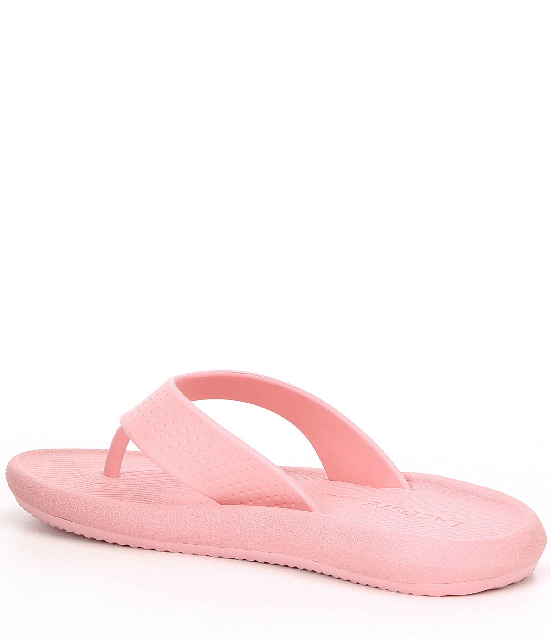 Lacoste Women's Croco 2191 Thong Sandals in Pink - Lyst
