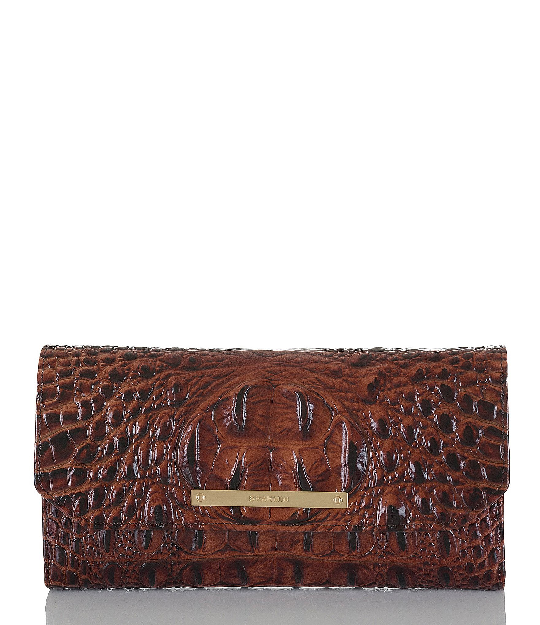 Brahmin Melbourne Collection Soft Checkbook Wallet in Brown | Lyst